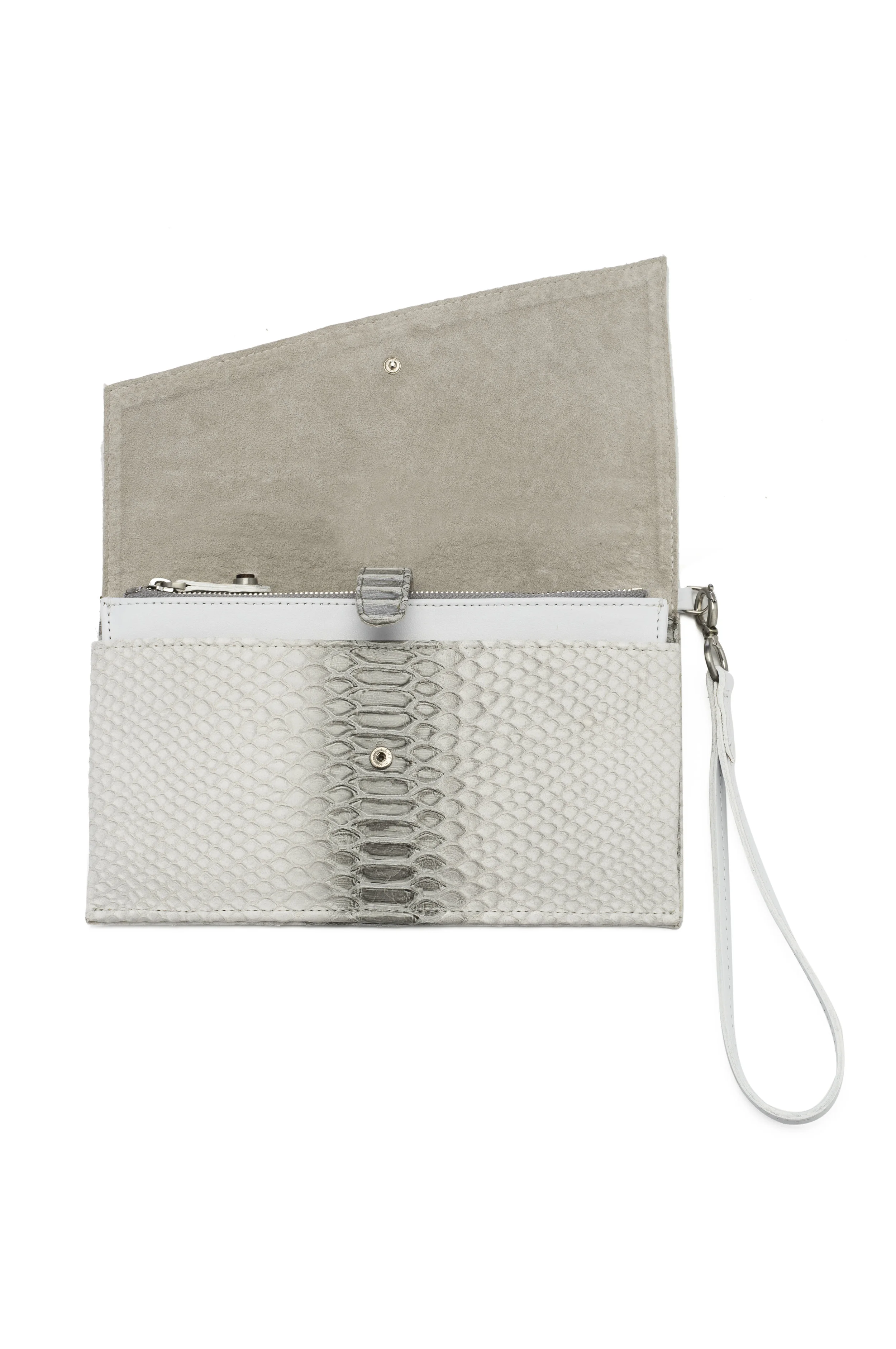 August The Chelsea Clutch - Cemento Ombre Snake
