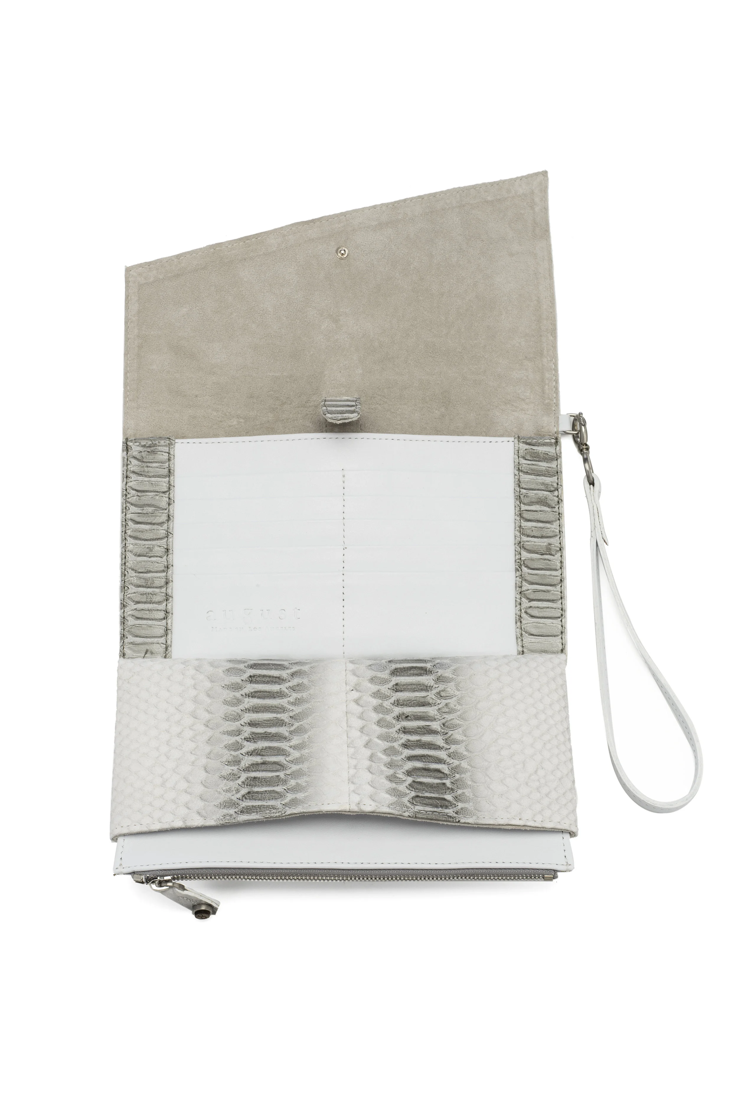 August The Chelsea Clutch - Cemento Ombre Snake