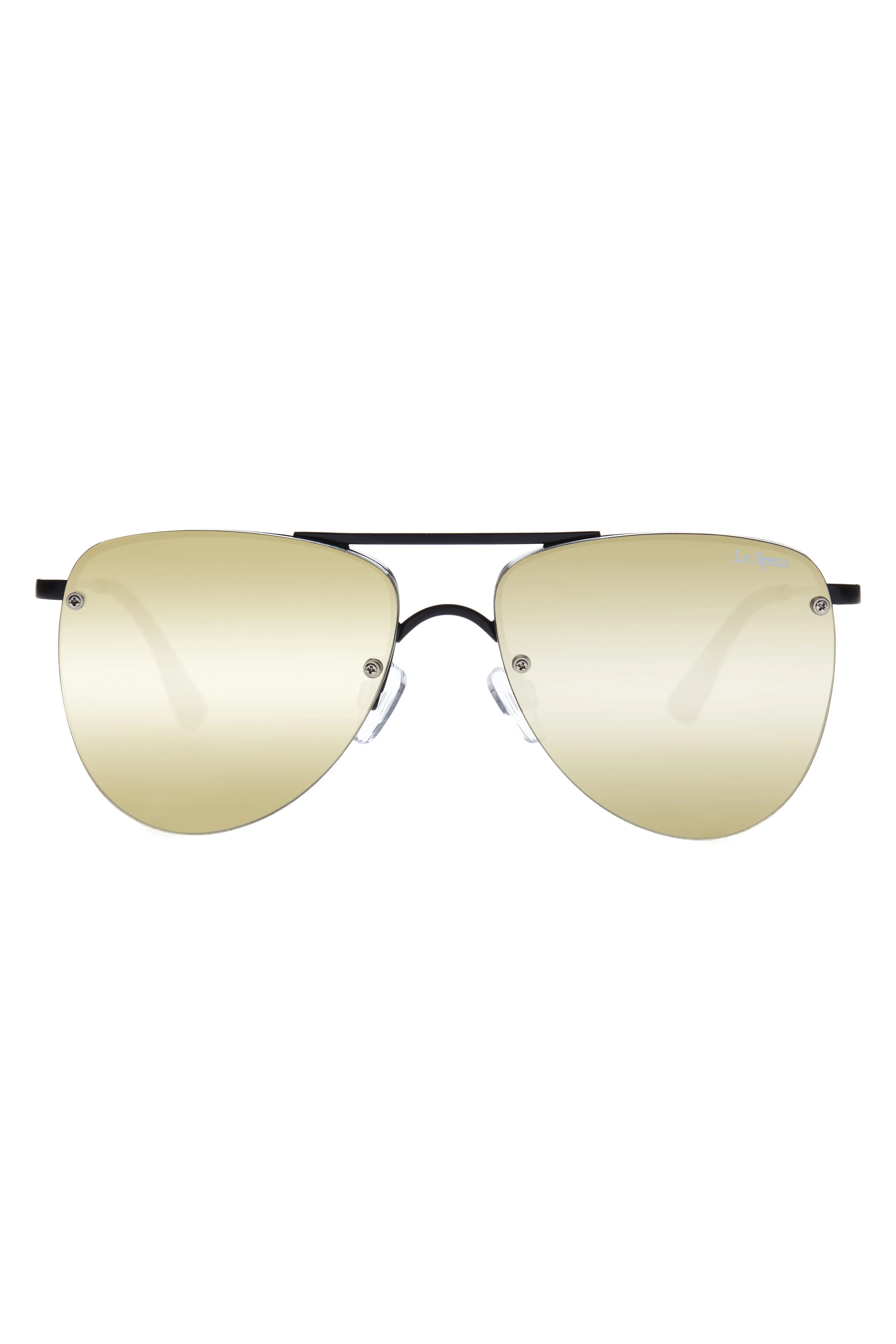 Le Specs Prince Mirrored Aviator Sunglasses - Matte Black