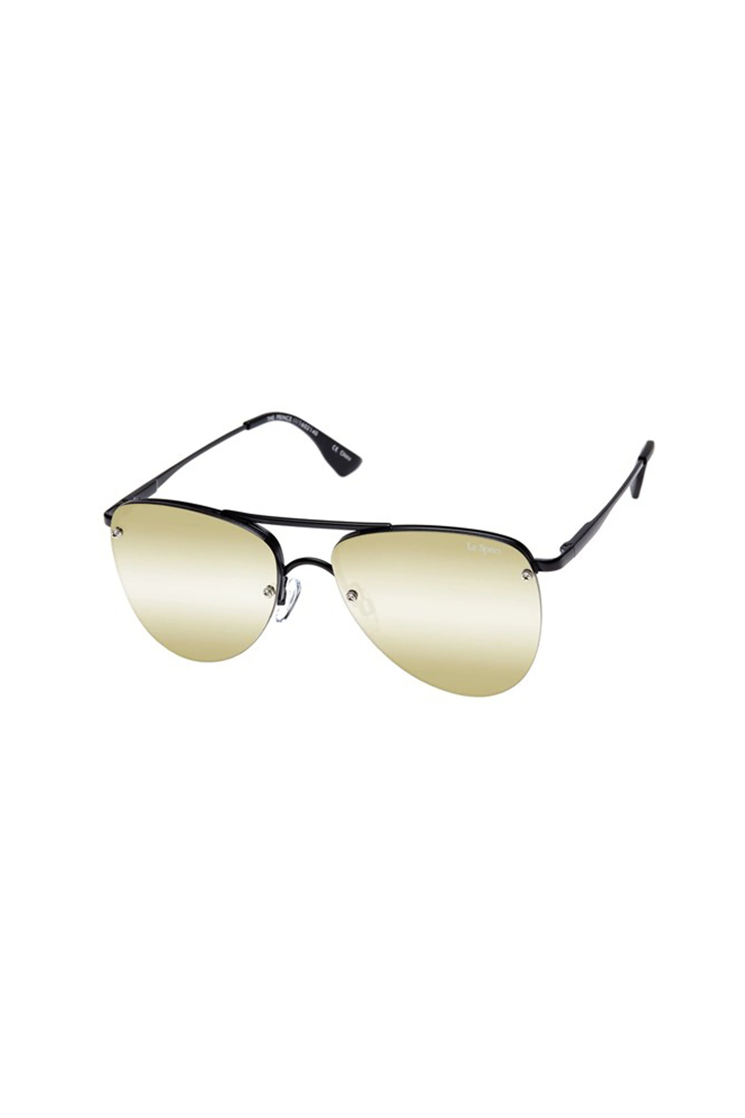 Le Specs Prince Mirrored Aviator Sunglasses - Matte Black
