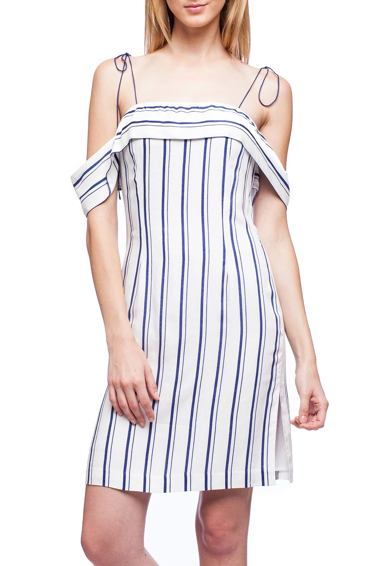 Line & Dot Gavin Stripe Off The Shoulder Dress