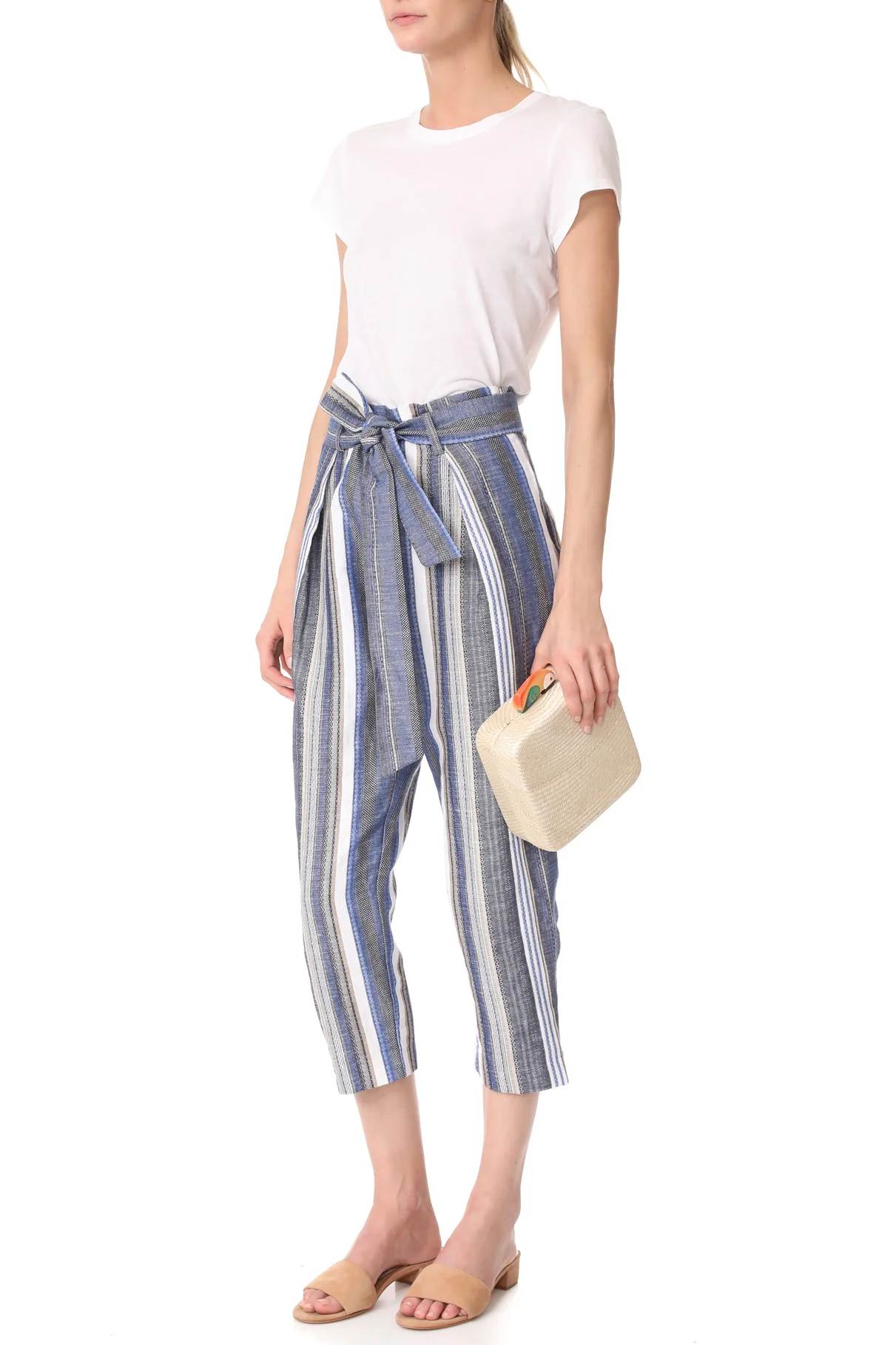 SERPUI Grazya Straw Bun Bag - Light Blue