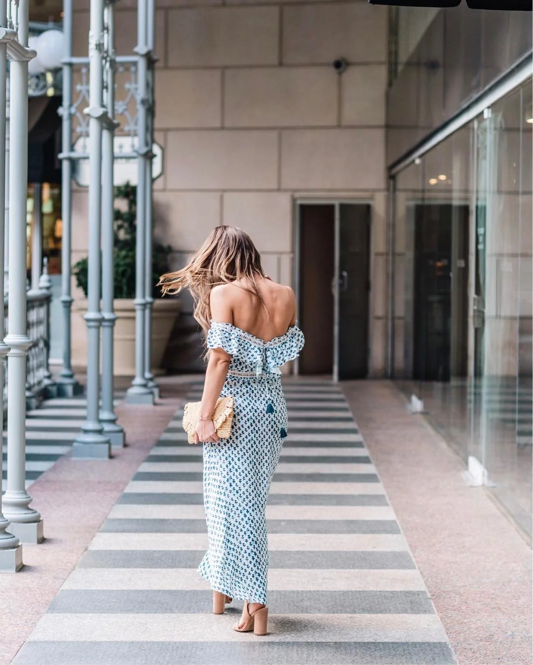 Daryl-Ann of Something Beautiful The Blog in Saylor Juliette Off The Shoulder Maxi Dress With Tassels