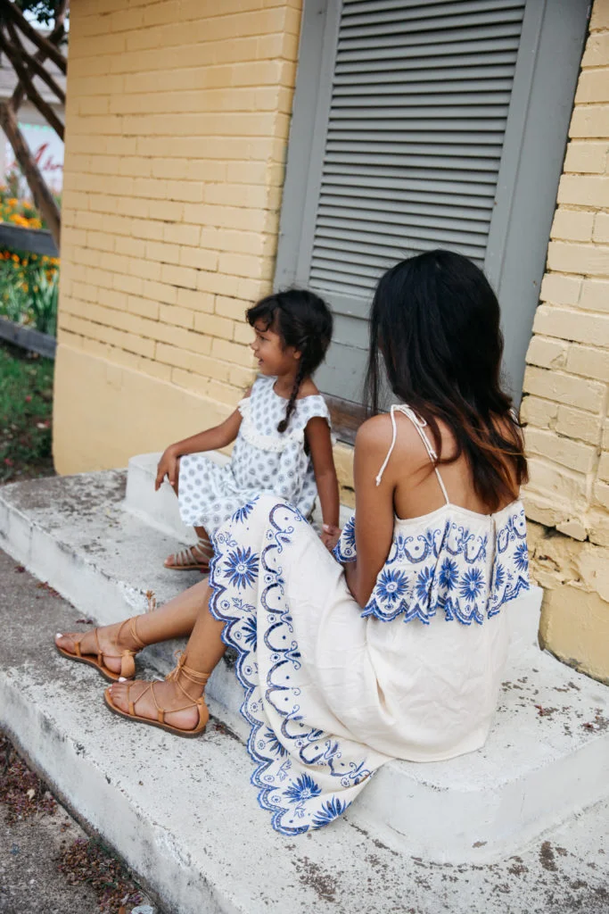Lauren Johnson of @discodaydream in Cleobella Inez Embroidered Midi Dress