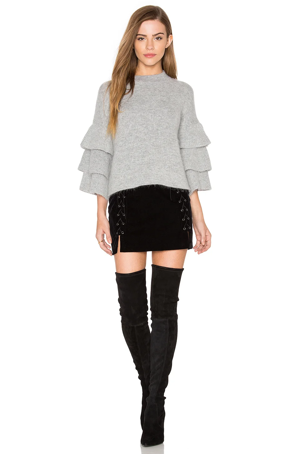 Endless Rose Tiered Ruffle Sleeve Sweater