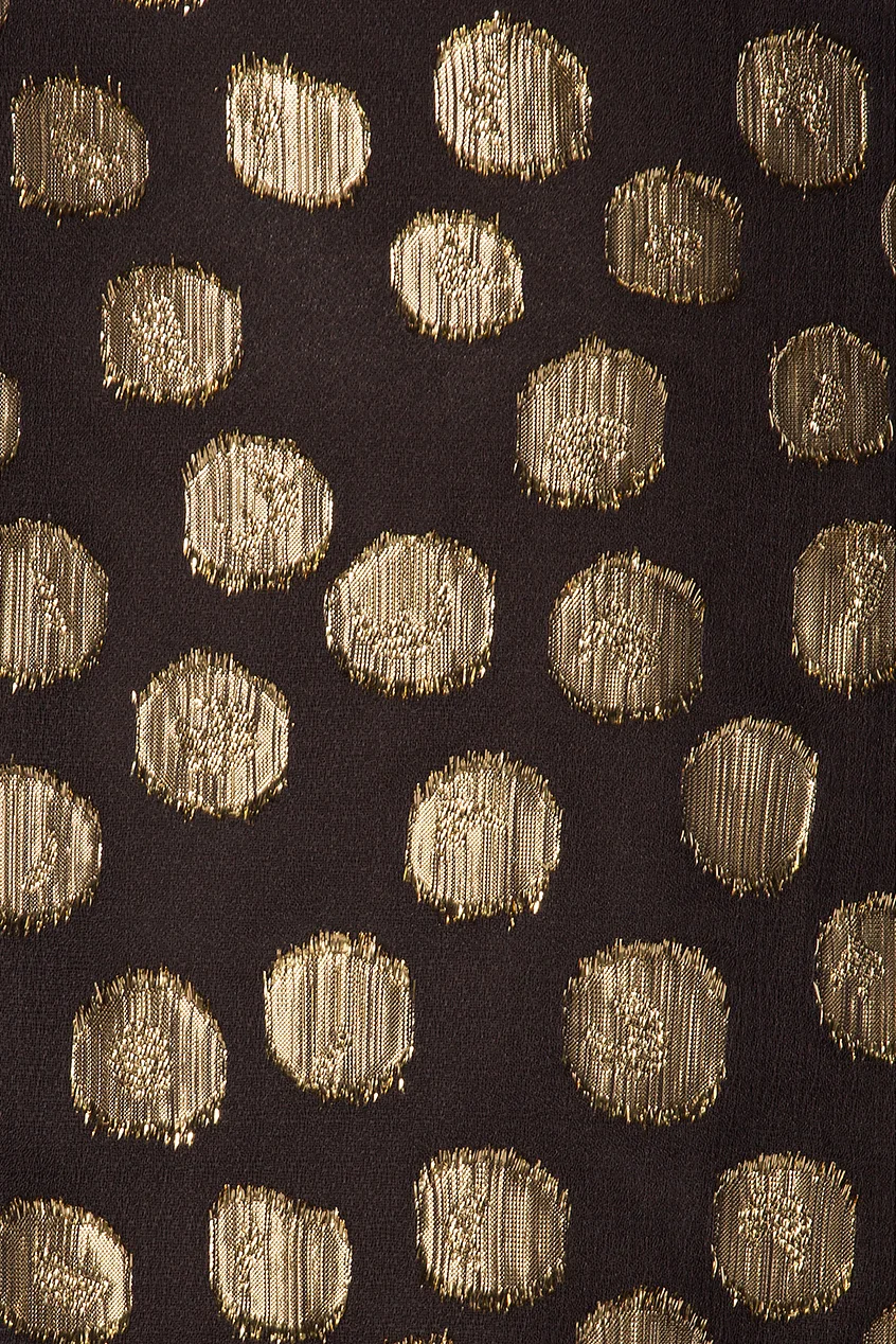 For Love & Lemons Lottie Ruffle Gold Polka Dot Mini Dress
