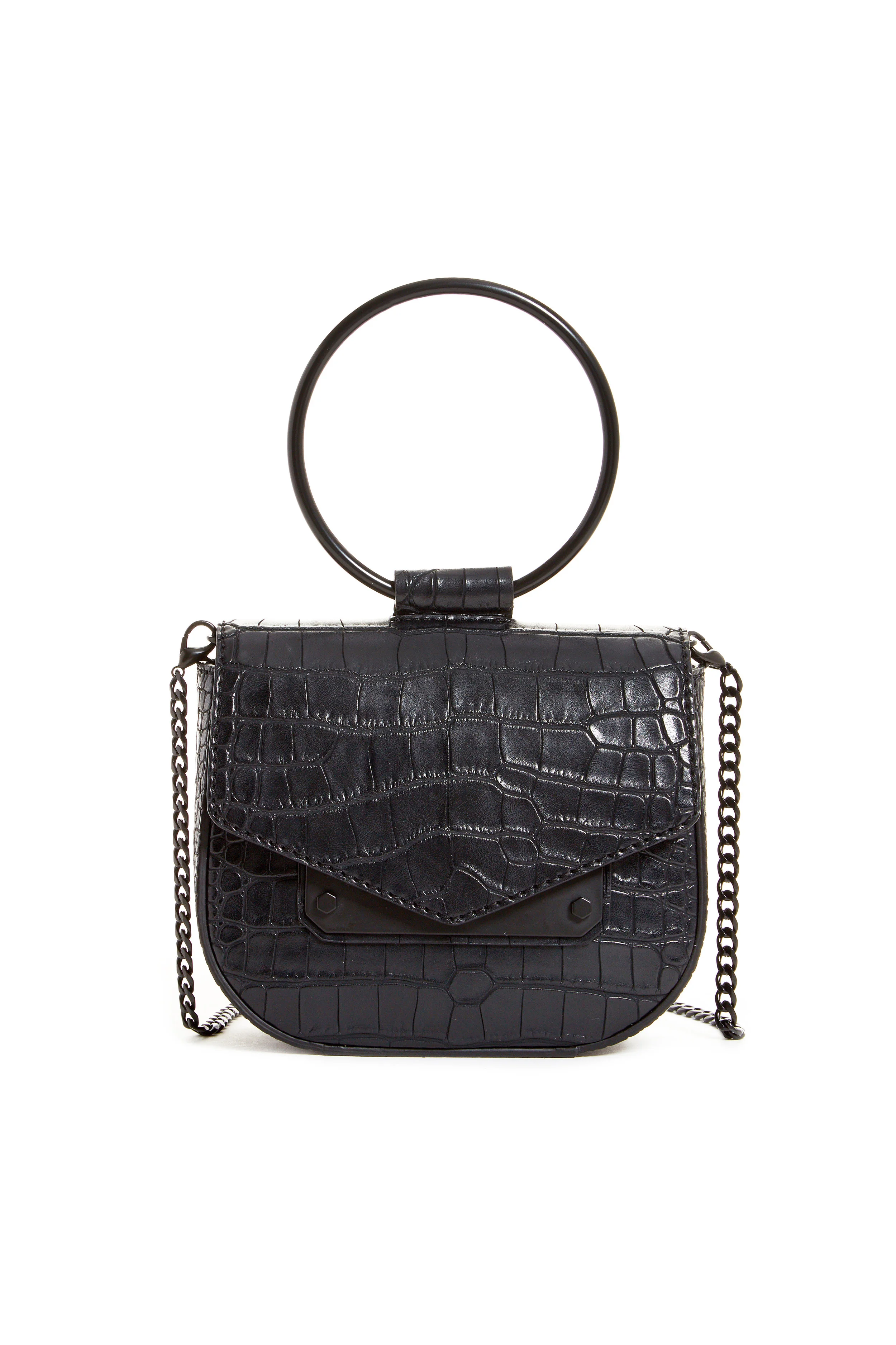 Nasty Gal Ring Leader Croco Embossed Crossbody Bag