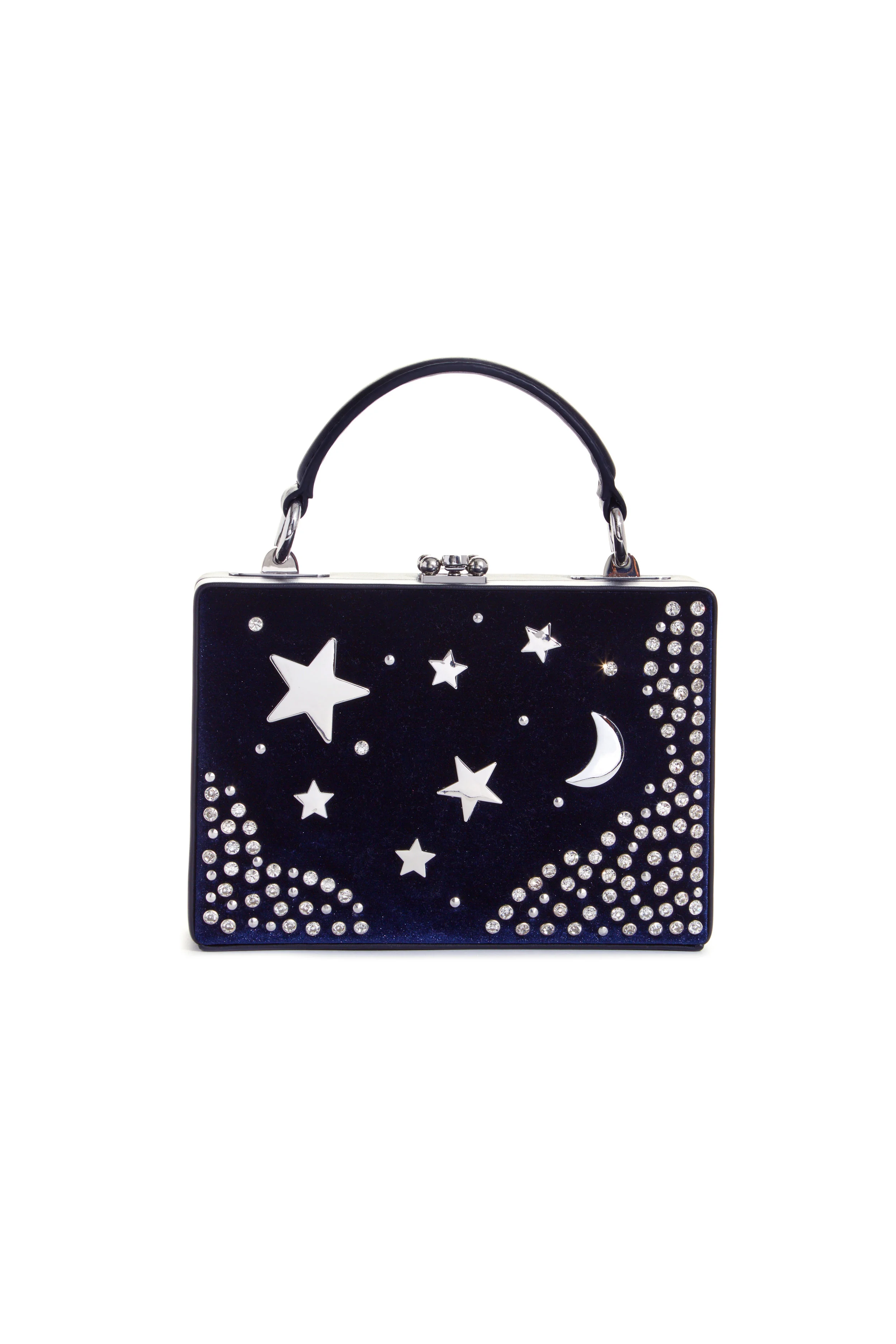 Nasty Gal Girl Boxx Trunk Star And Moon Velvet Crossbody Bag