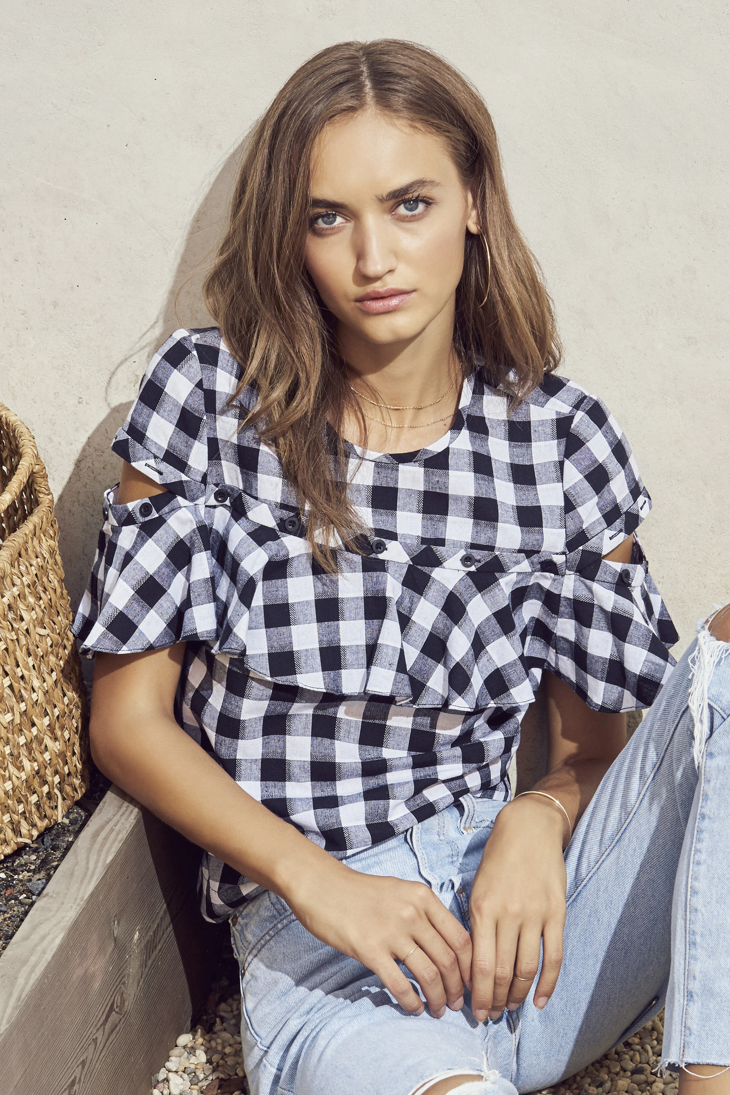 Saylor Cordelia Gingham Top