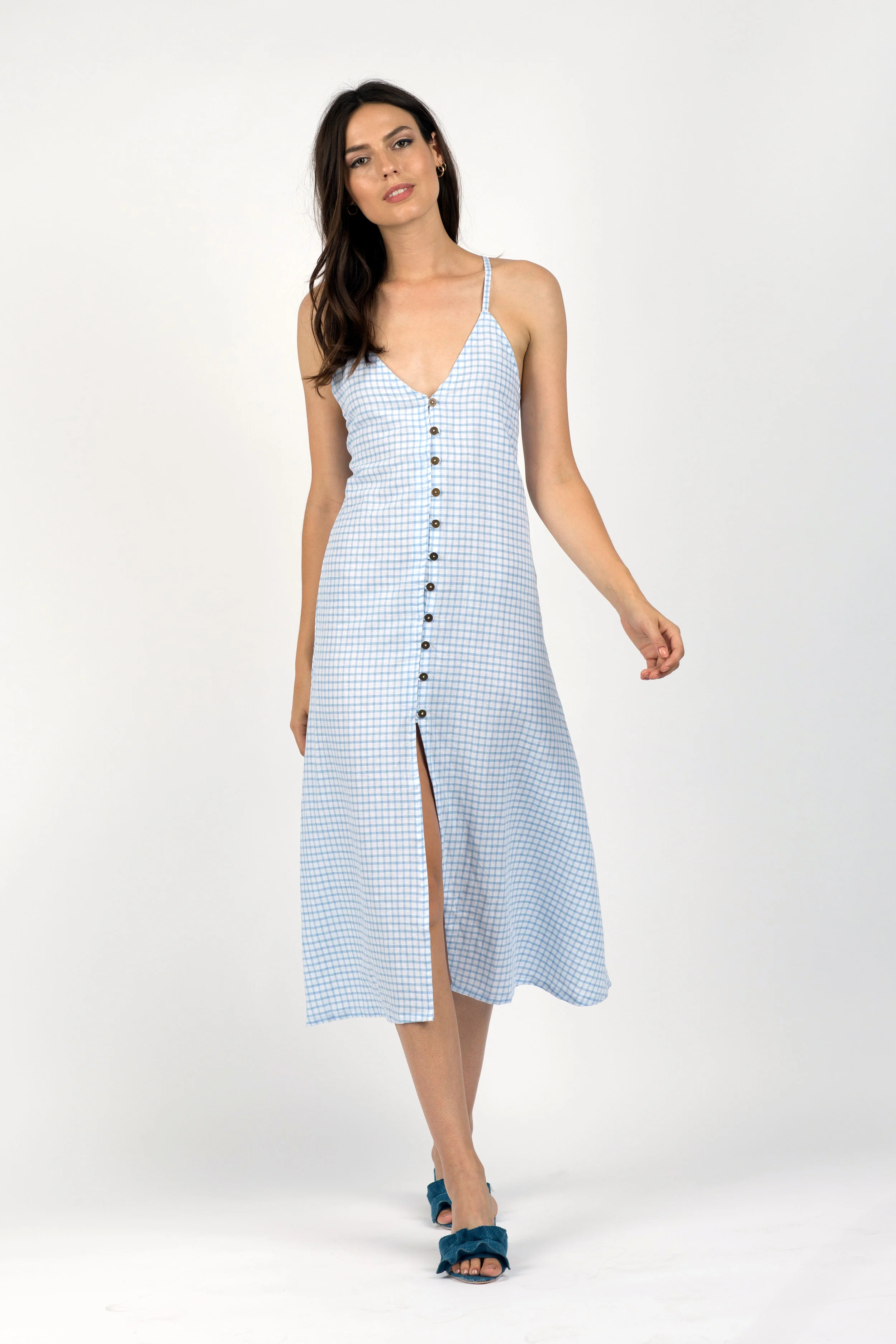 Cleobella Amour Gingham Slip Dress