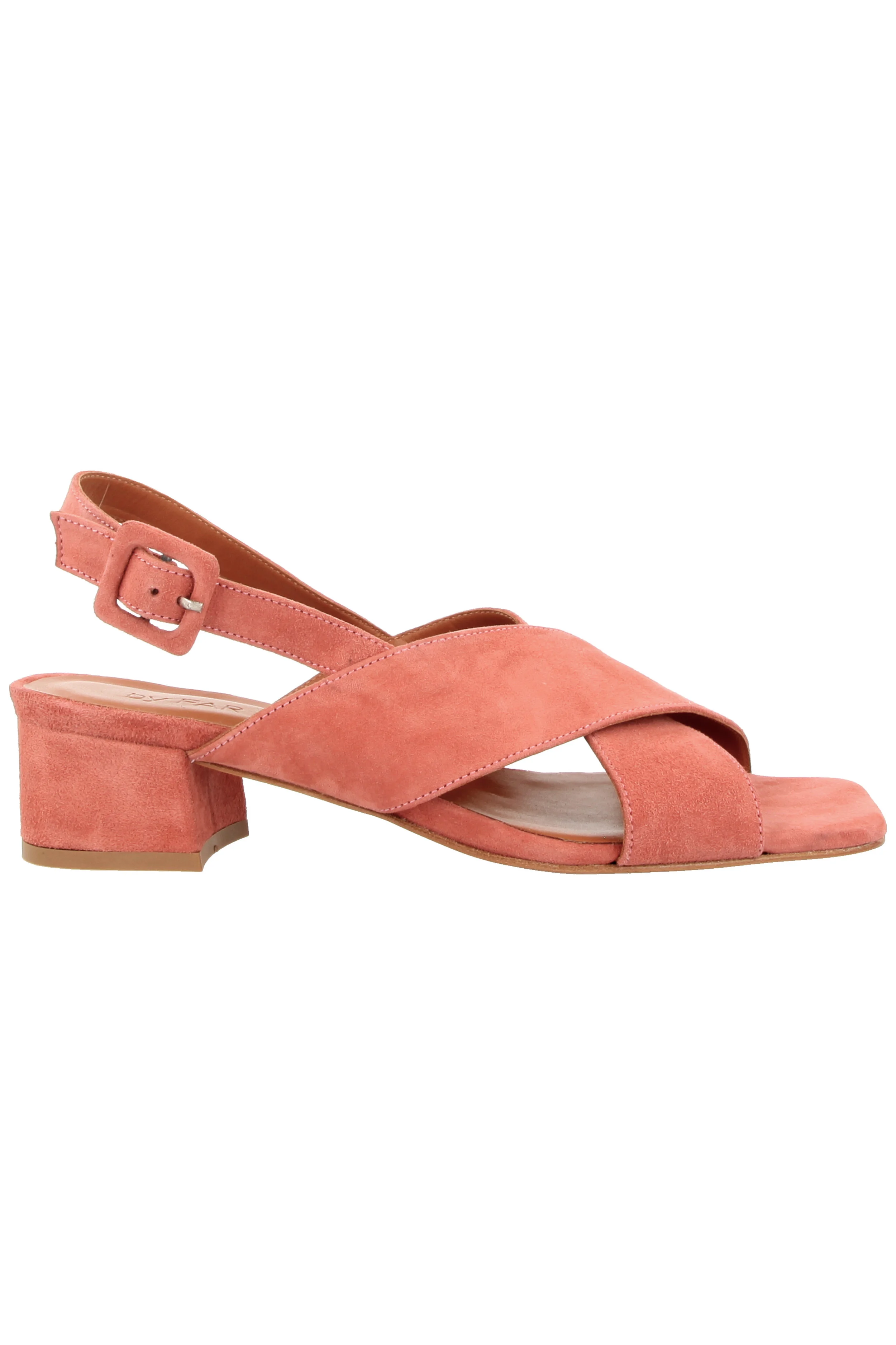 BY FAR Anelia Pink Suede Slingback Shoes