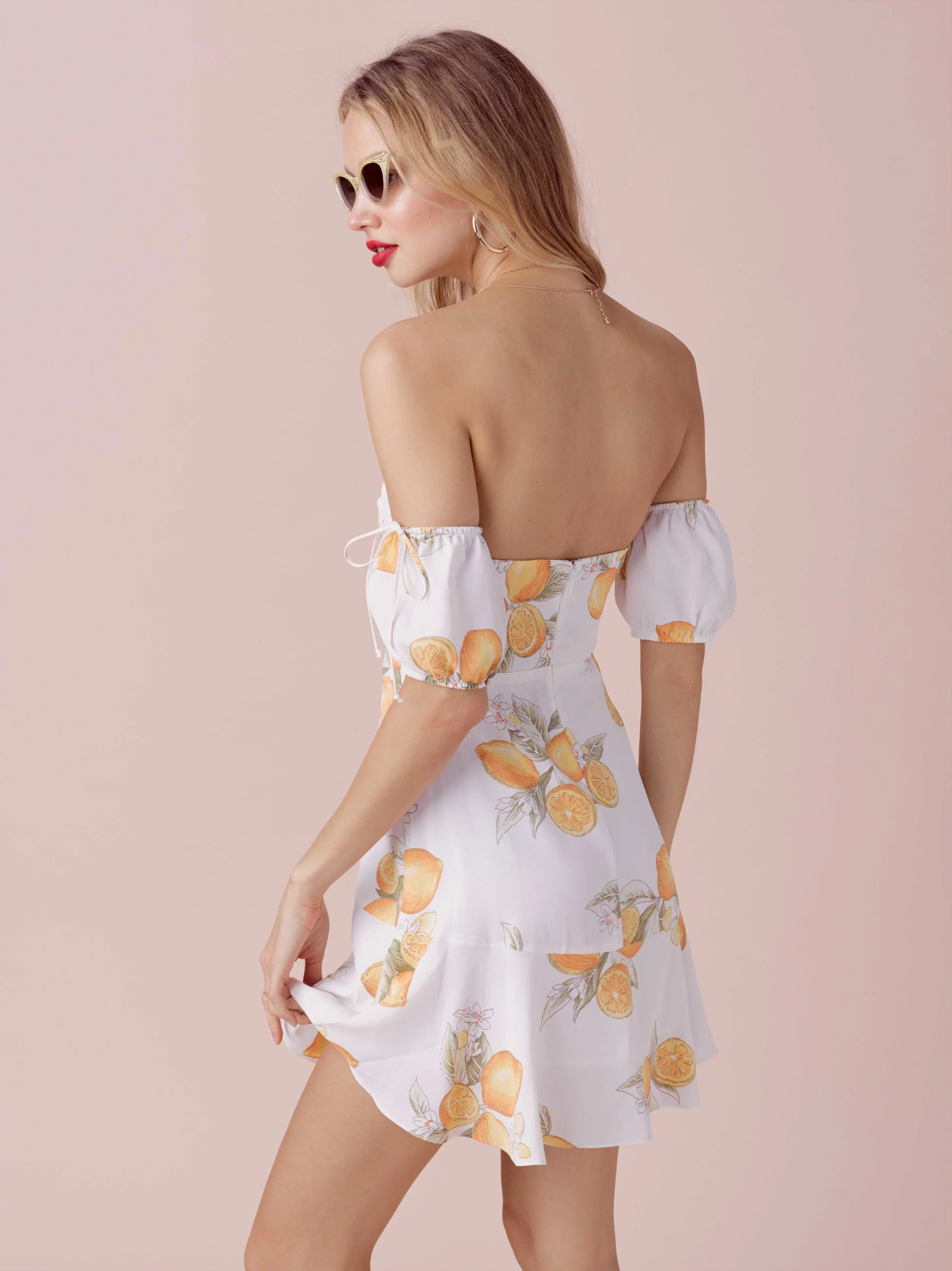 For Love & Lemons Lemonade Off The Shoulder Mini Dress