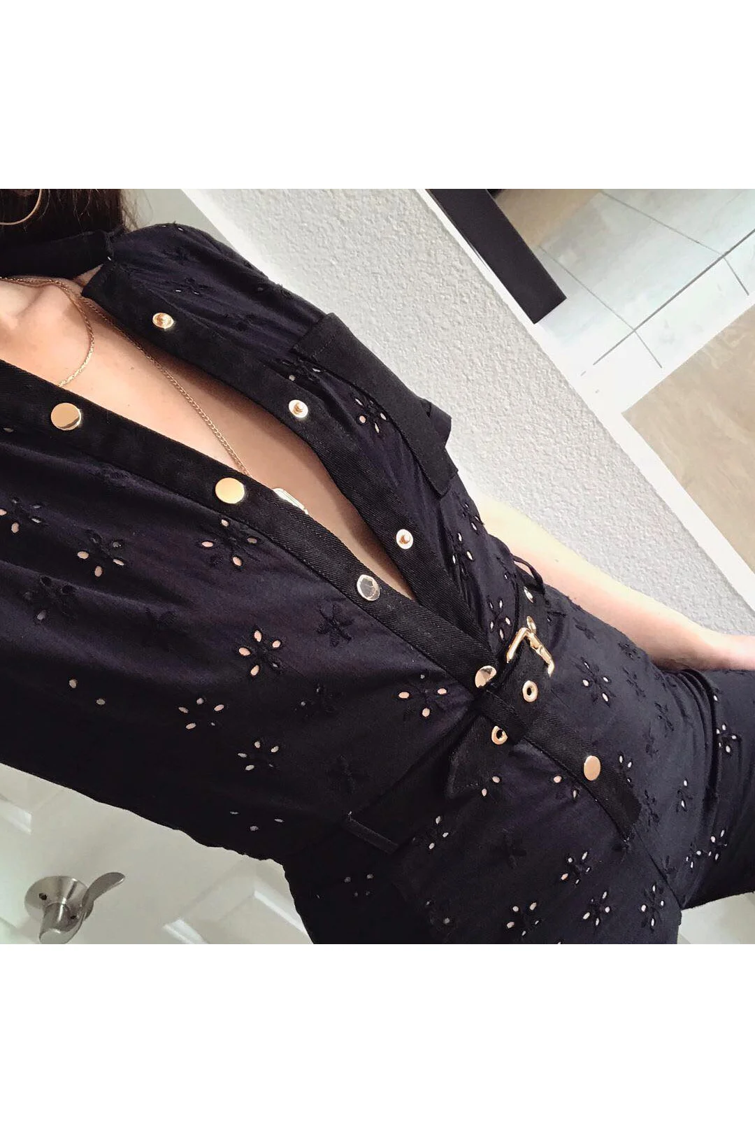 For Love & Lemons Spring Eyelet Jumpsuit With Belt