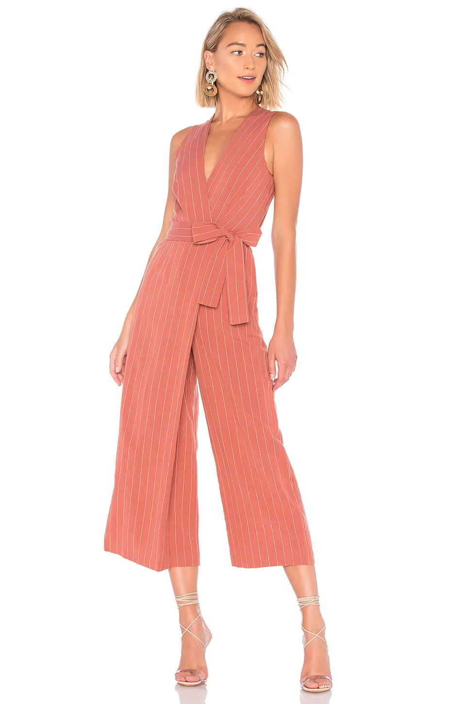 Saylor Emery Stripe Linen Jumpsuit