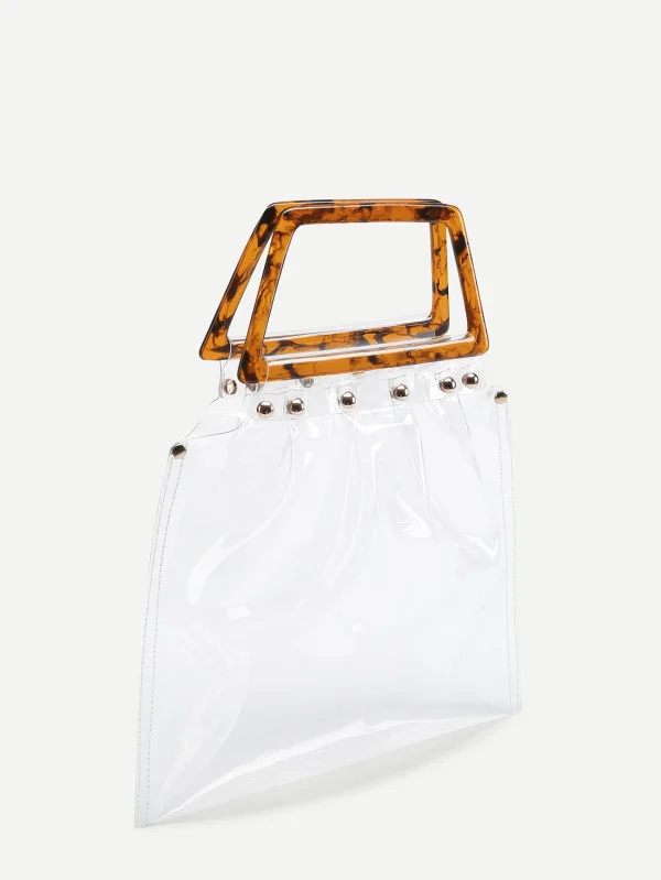 Transparent Vinyl Tortoiseshell Handle Bag-2.jpg