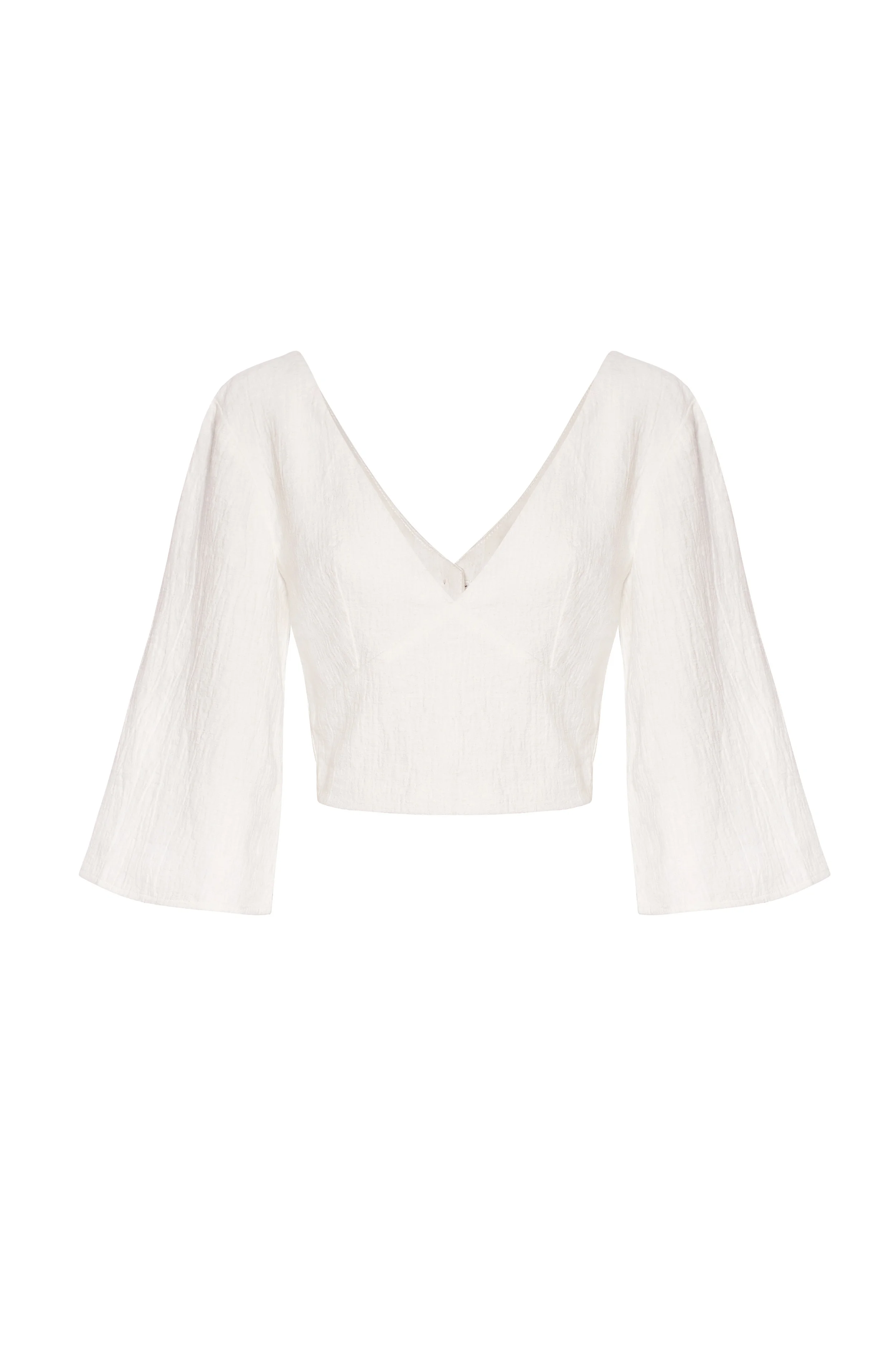 Third Form Closure Button Back Top - White