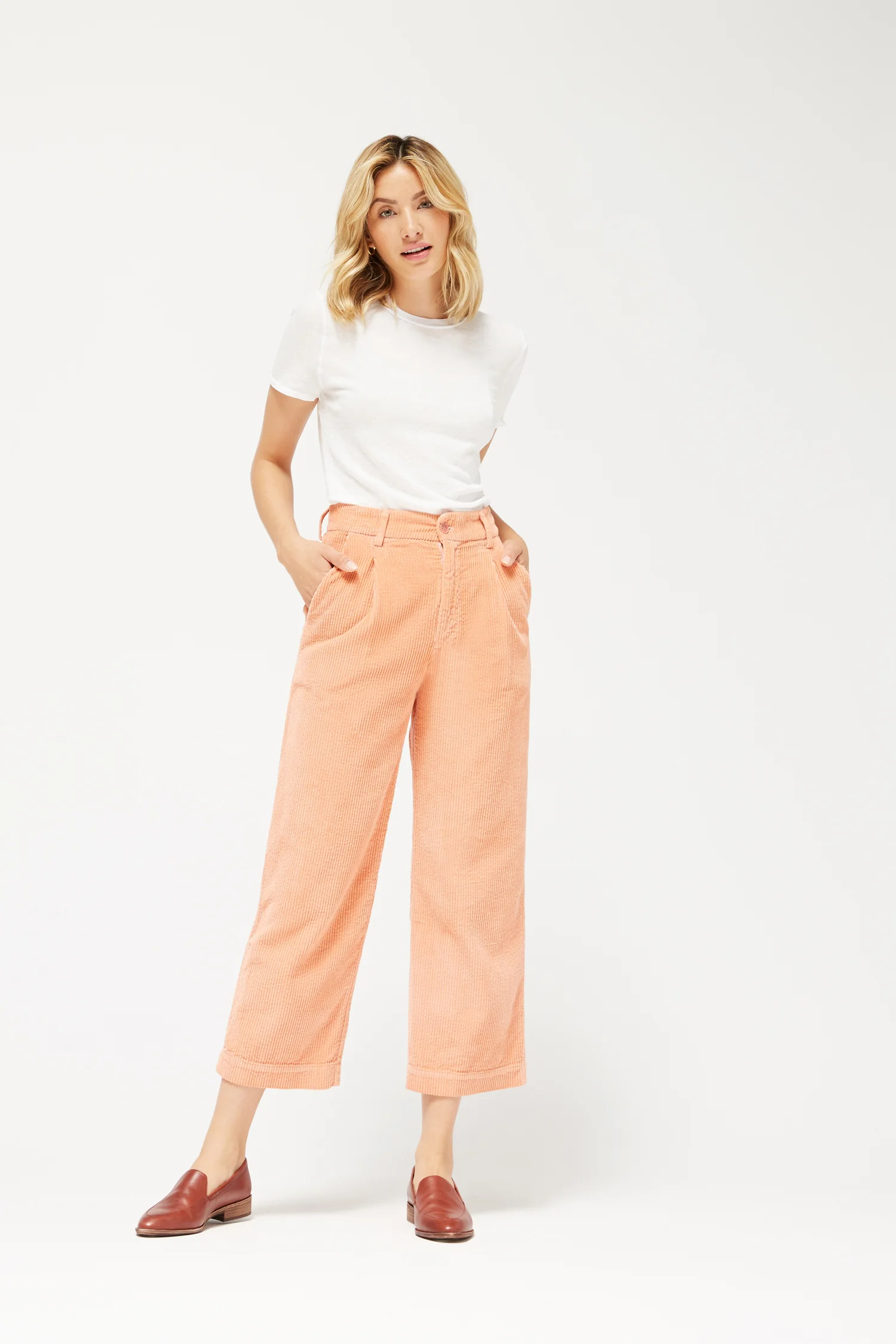 LACAUSA Frankie Corduroy Trousers - Strawberry