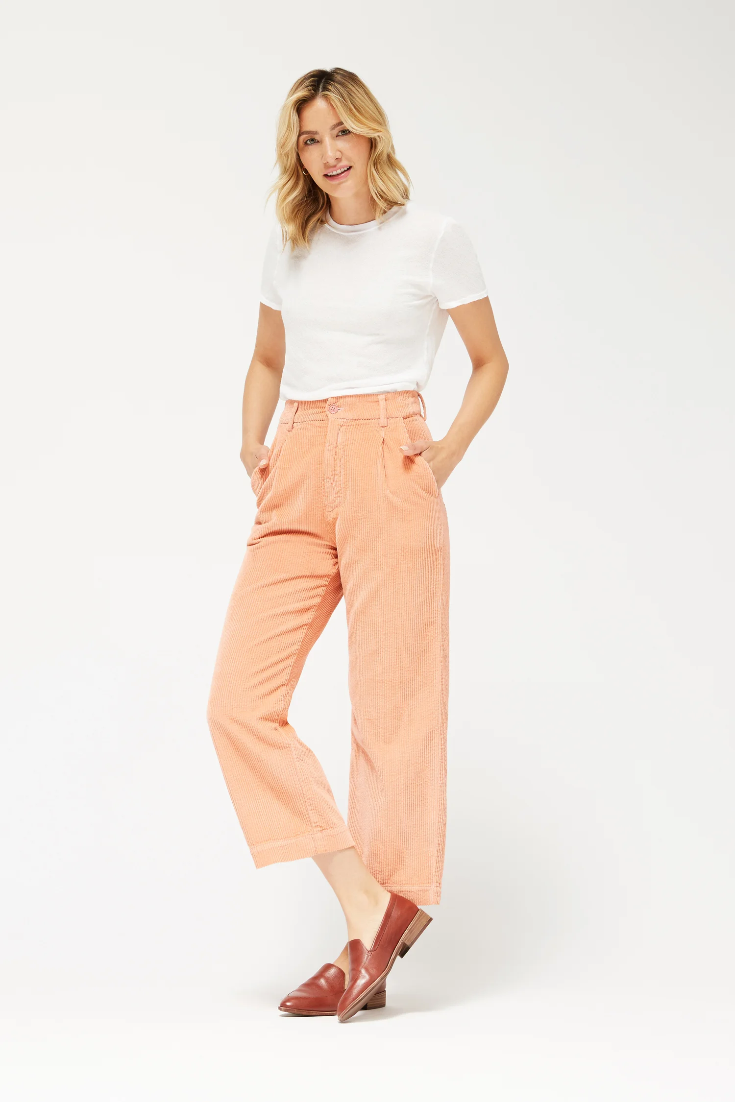 LACAUSA Frankie Corduroy Trousers - Strawberry