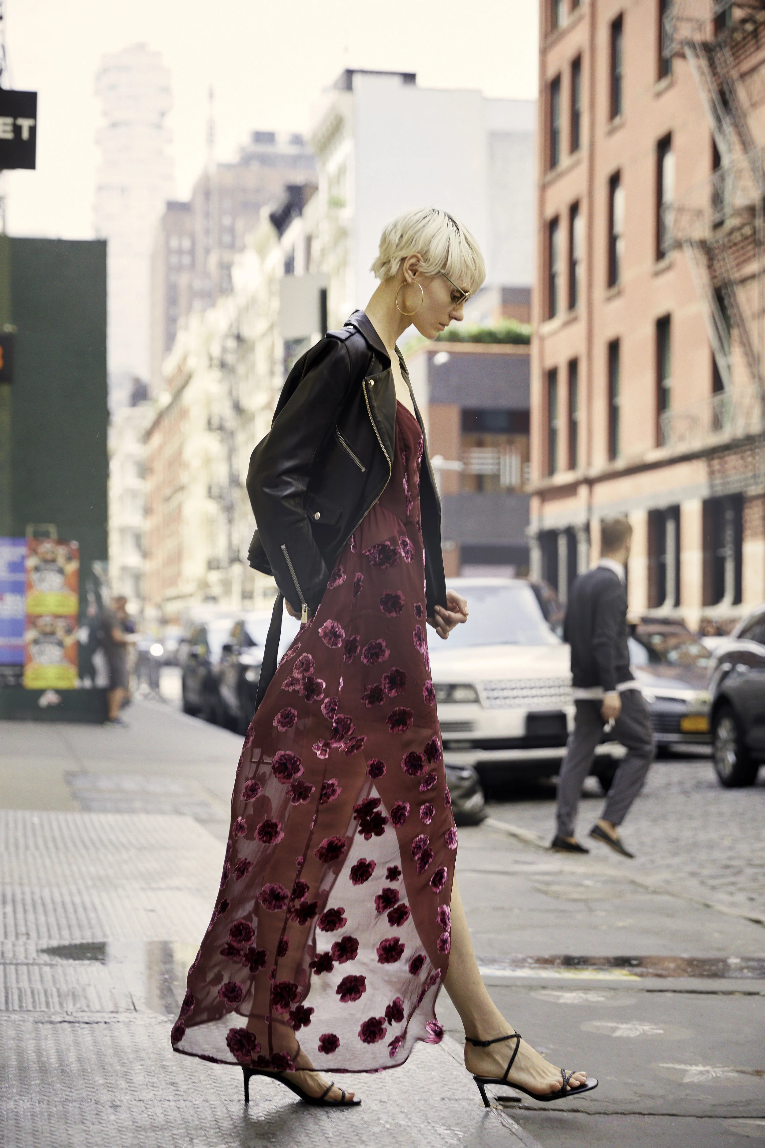 For Love & Lemons Sophie Velvet Floral Maxi Dress