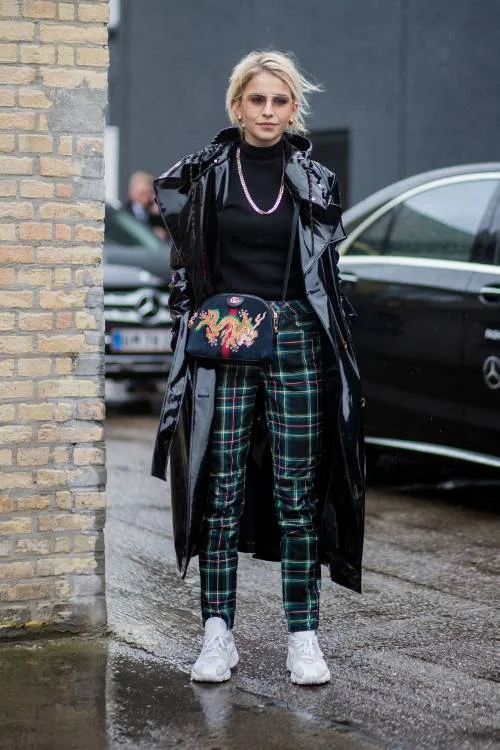 Caroline Daur in Deby Debo Cara Vinyl Trench Coat