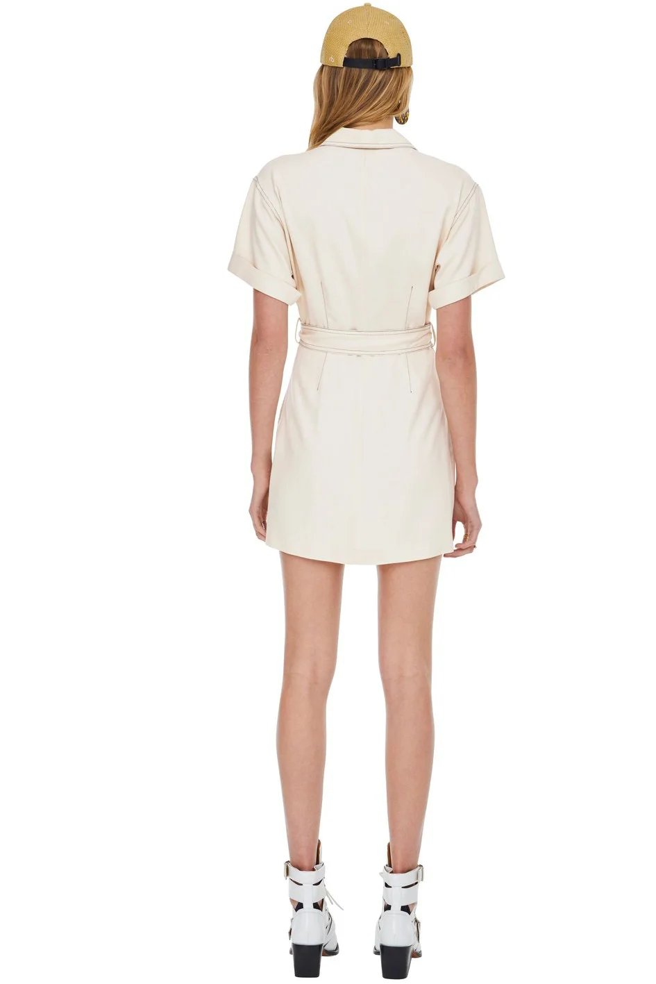 ASTR the Label Freehand Mini Dress With Topstitching - Natural