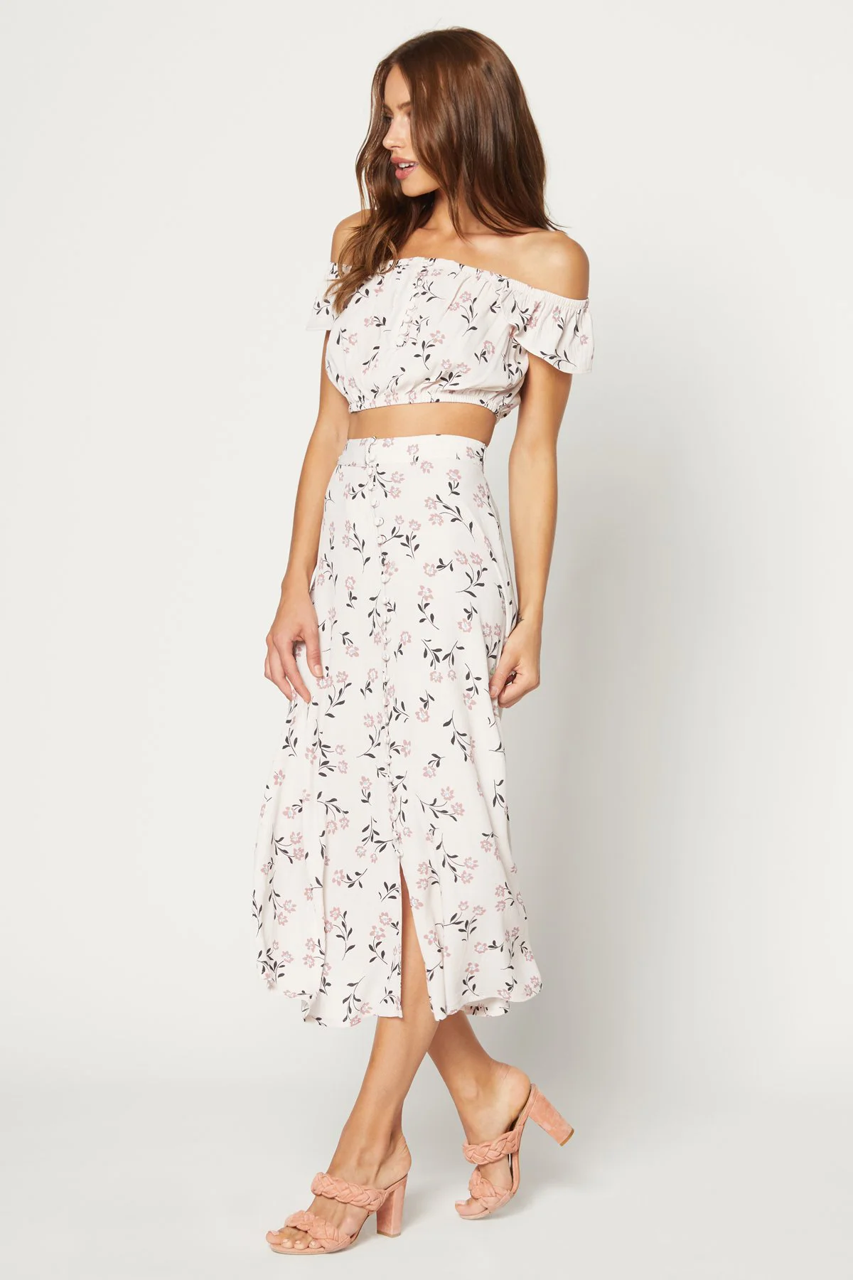 Flynn Skye Tori Crop Top And Sophia Midi Skirt - Floral Portrait