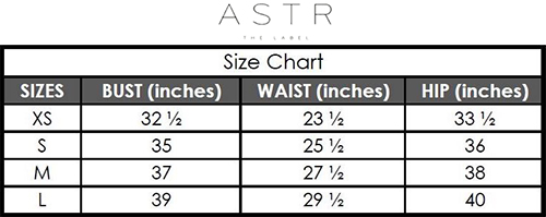 Astr The Label Size Chart