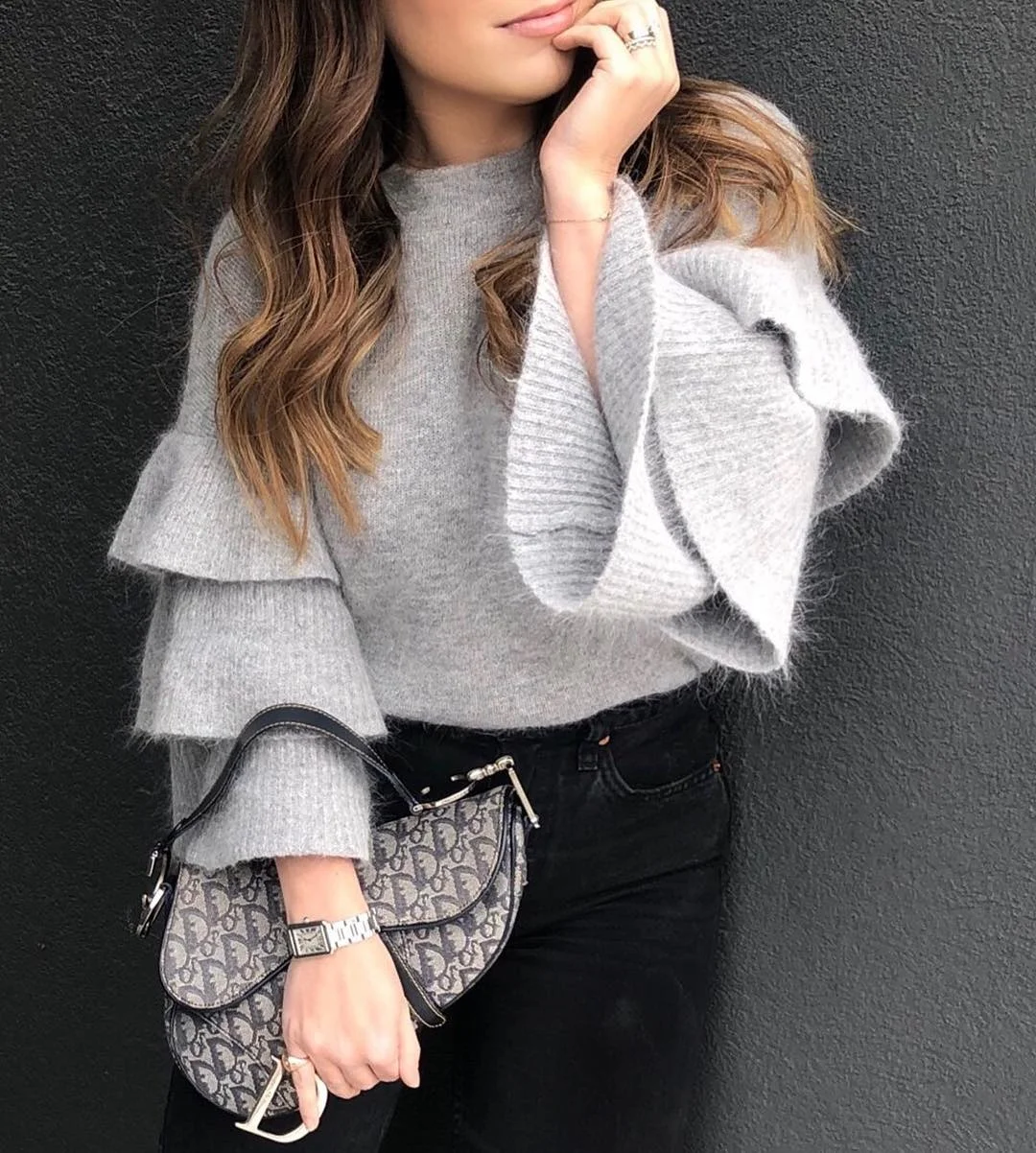 @melissasoldera in Endless Rose Tiered Ruffle Sleeve Sweater