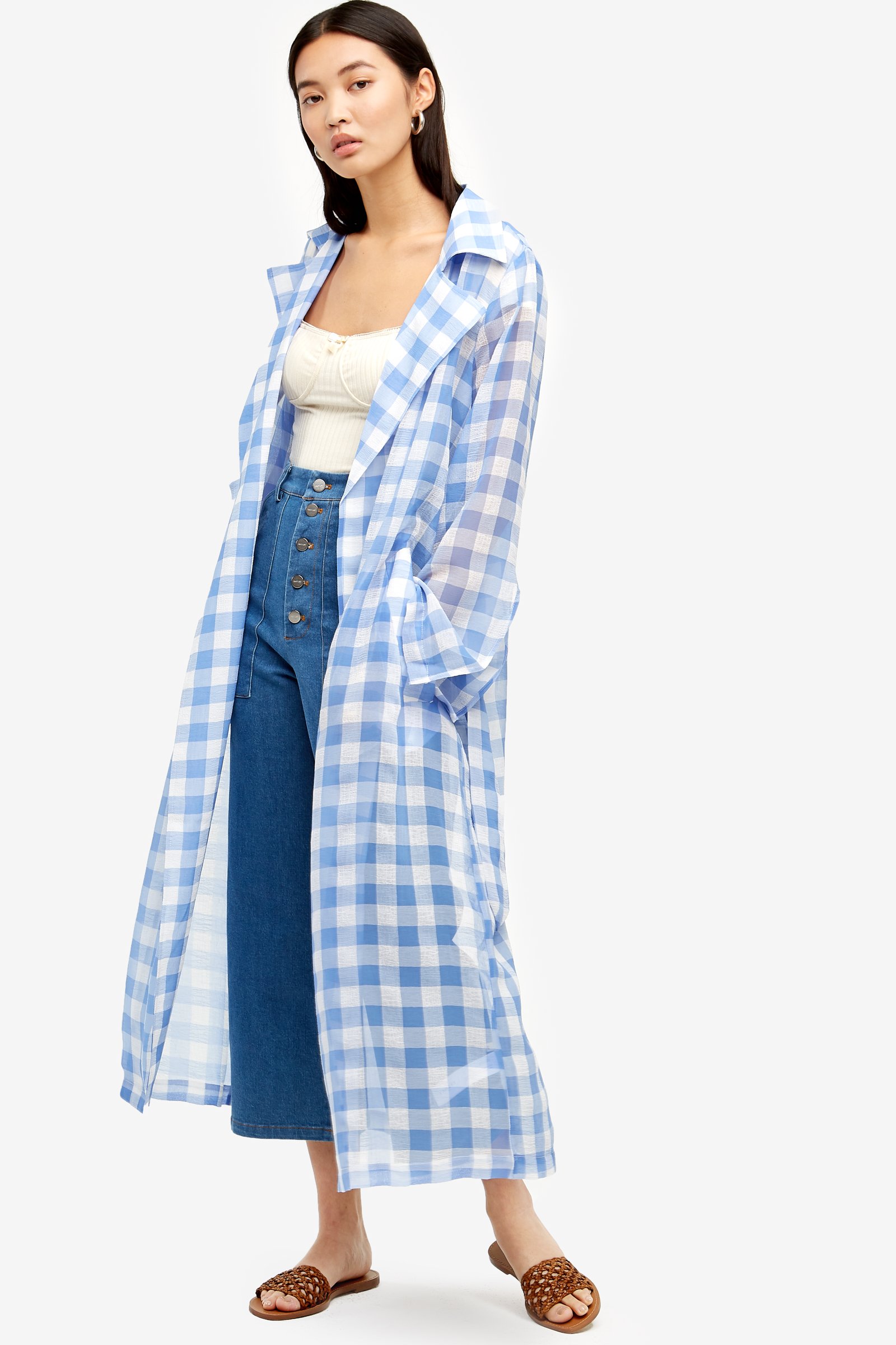 Capulet Danna Trench Coat - Blue Gingham
