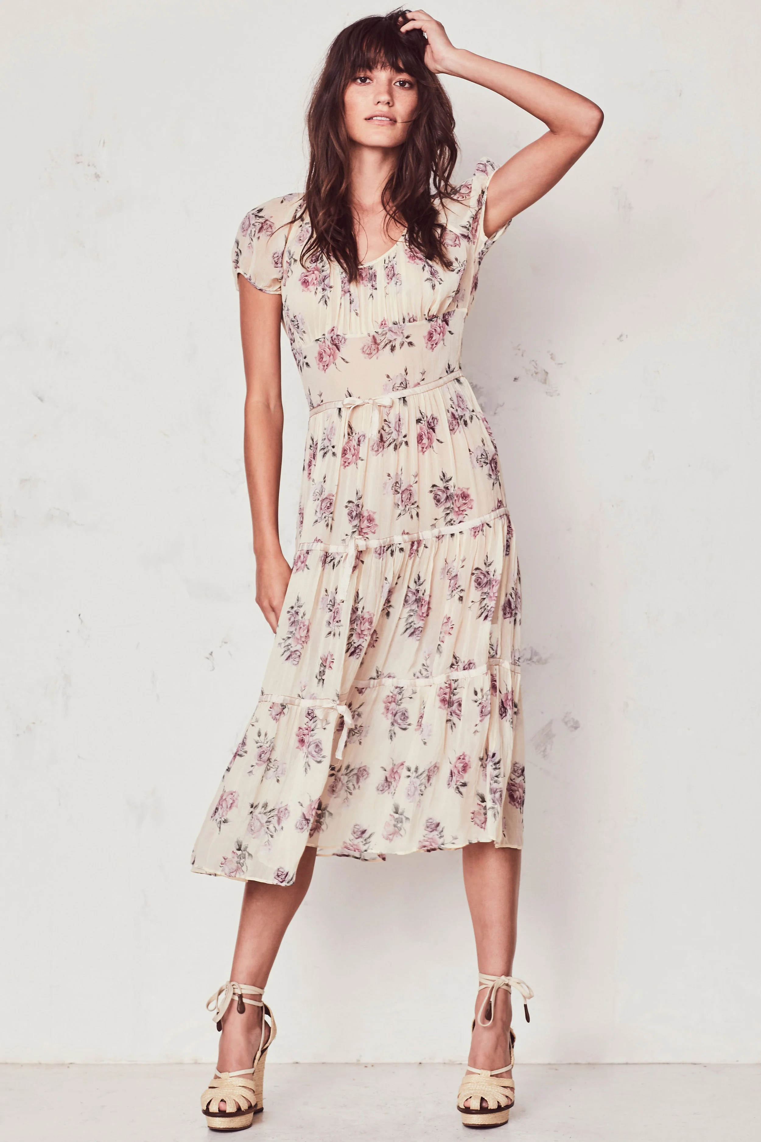 LoveShackFancy Audra Floral Midi Dress