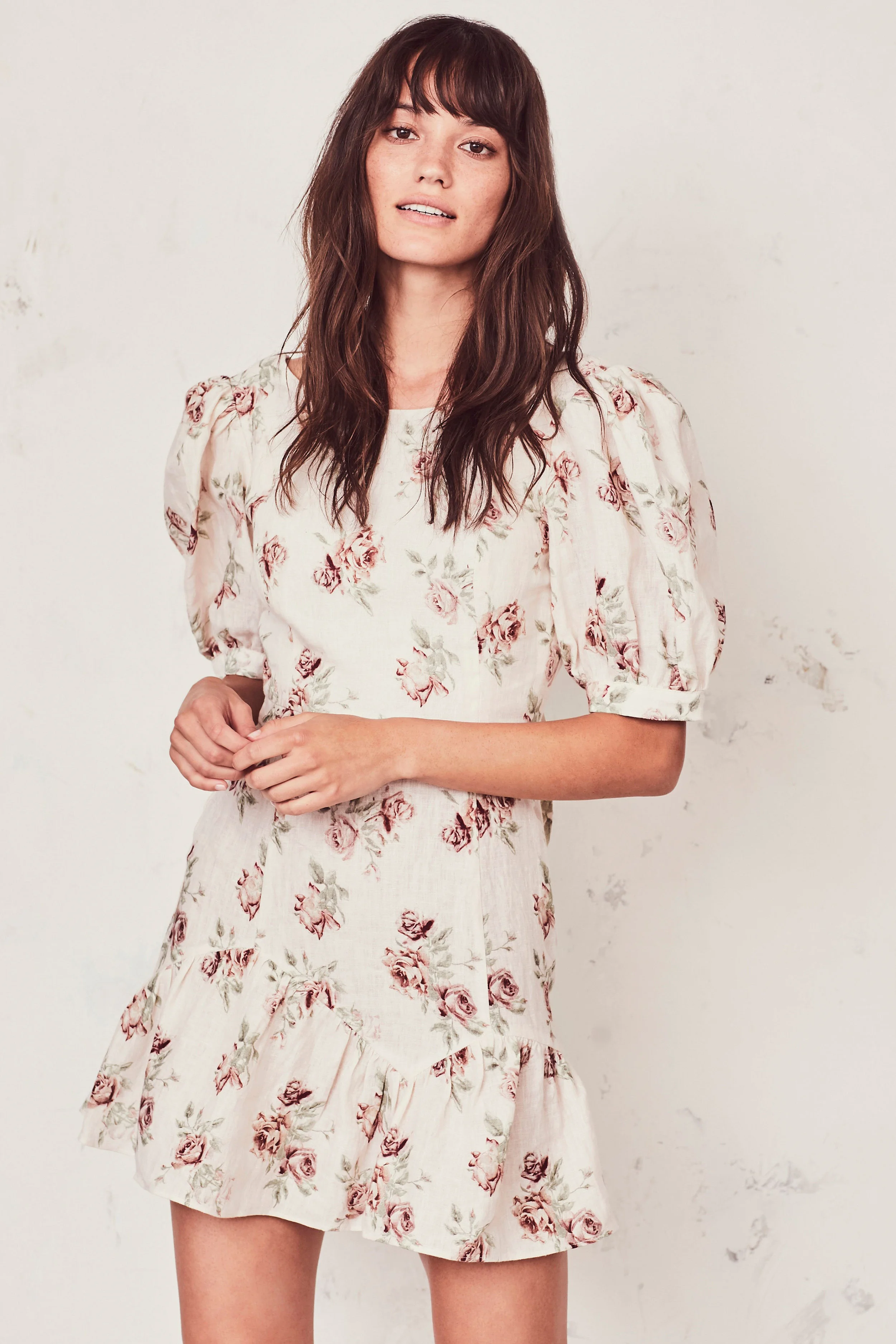 LoveShackFancy Lena Reversible Floral Mini Dress