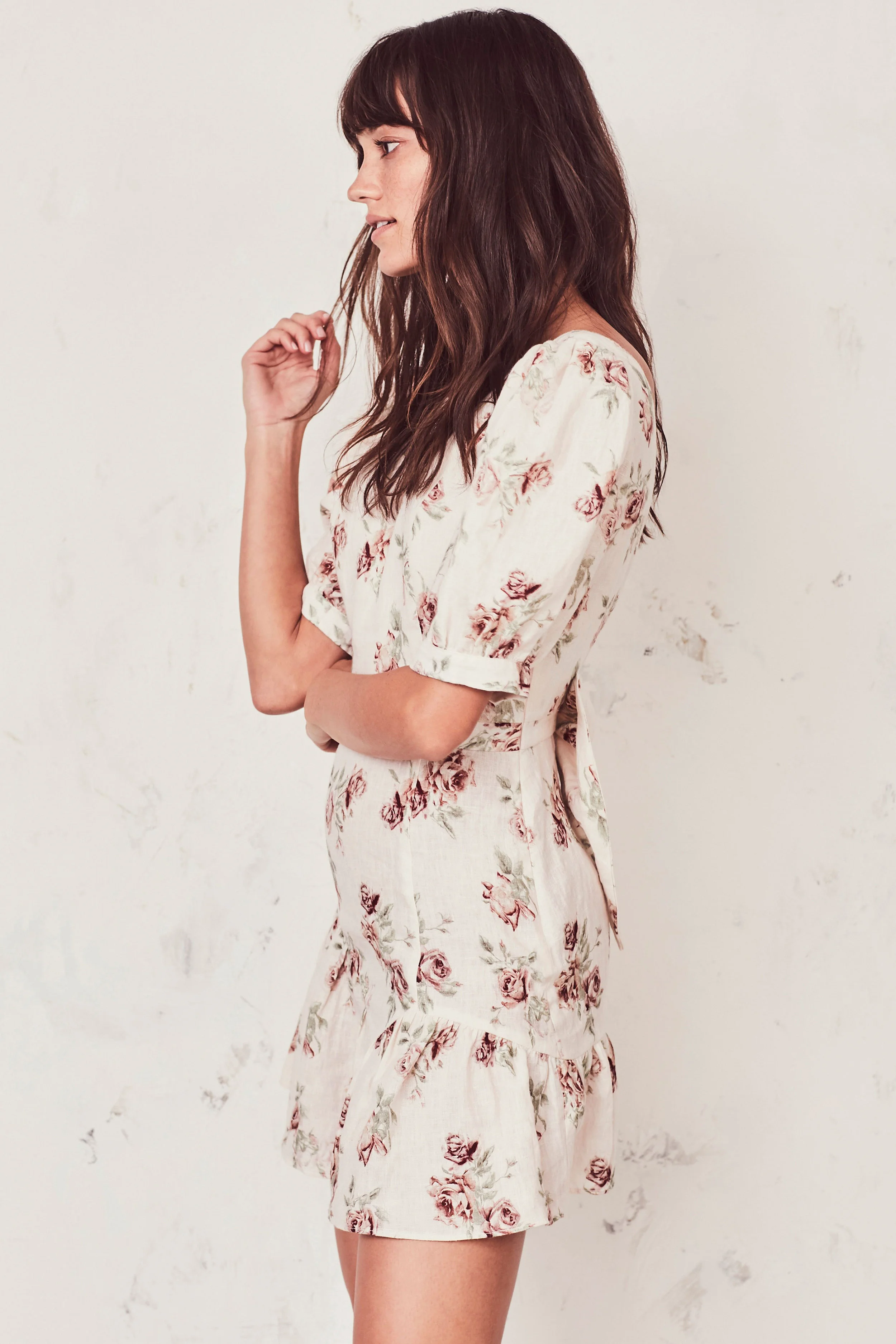 LoveShackFancy Lena Reversible Floral Mini Dress