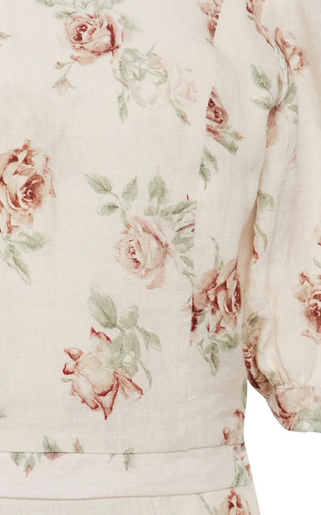 LoveShackFancy Lena Reversible Floral Mini Dress