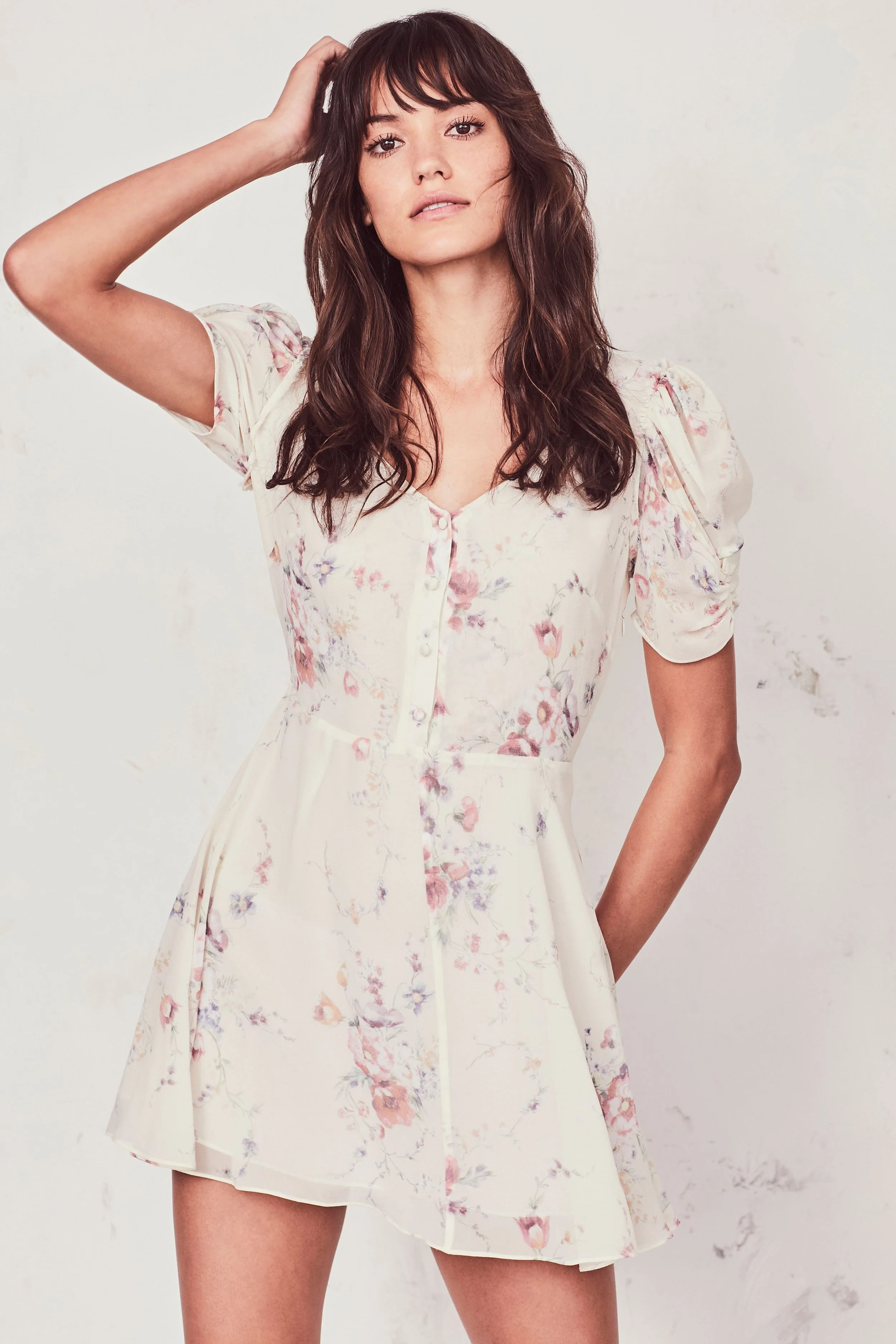 LoveShackFancy Cora Silk Floral Mini Dress - Monticello