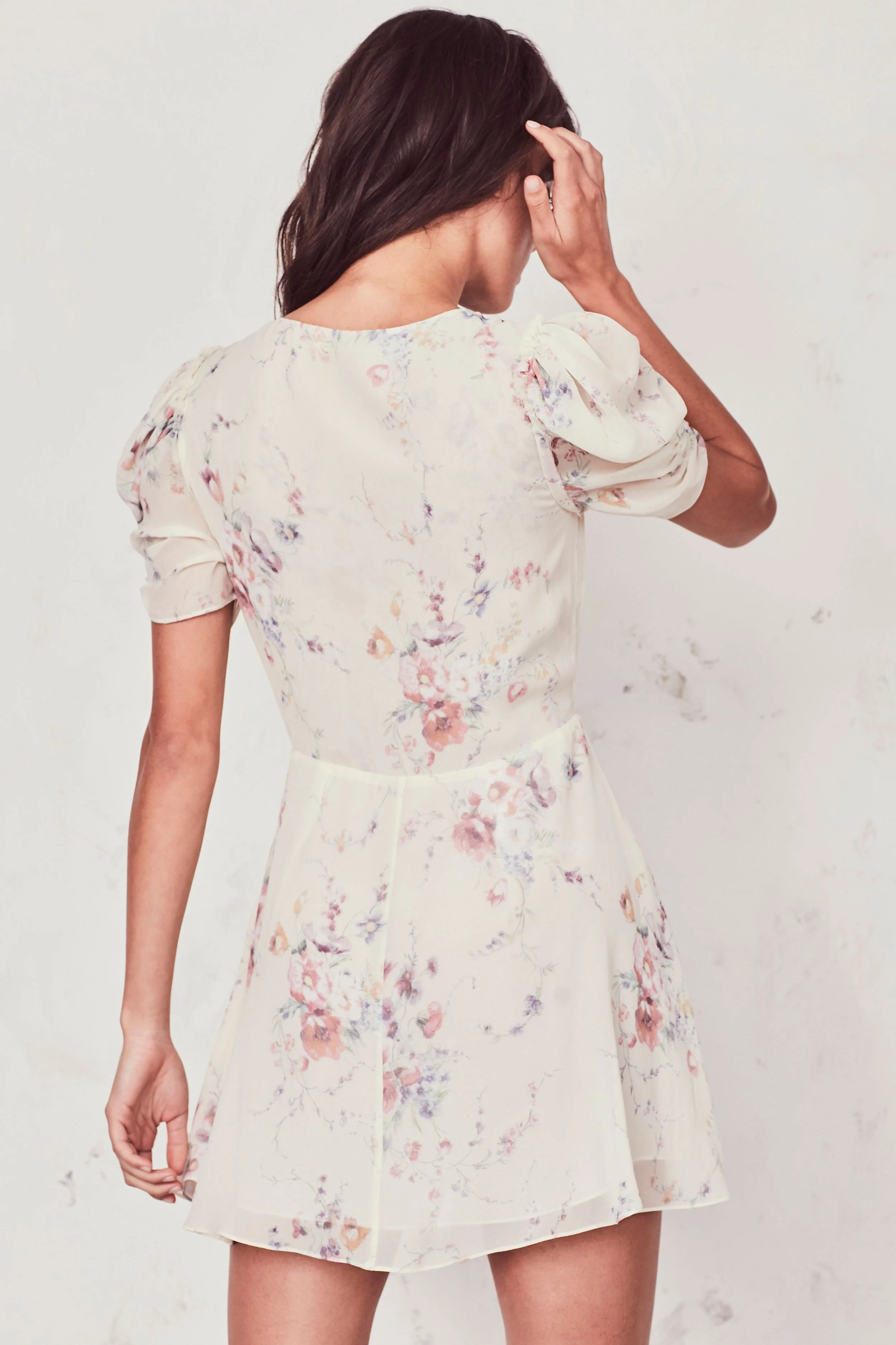 LoveShackFancy Cora Silk Floral Mini Dress - Monticello