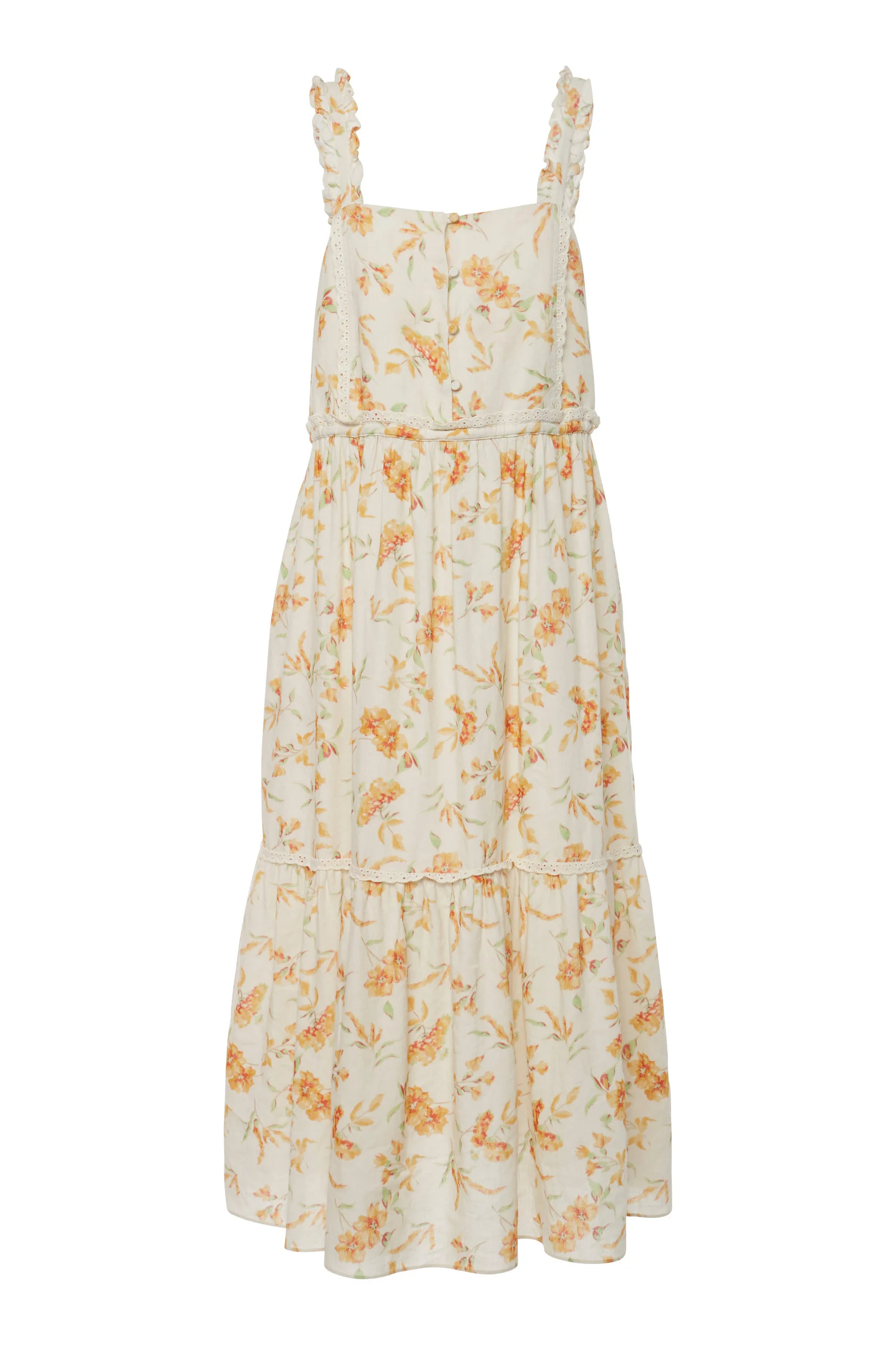 LoveShackFancy Ann Floral Midi Dress