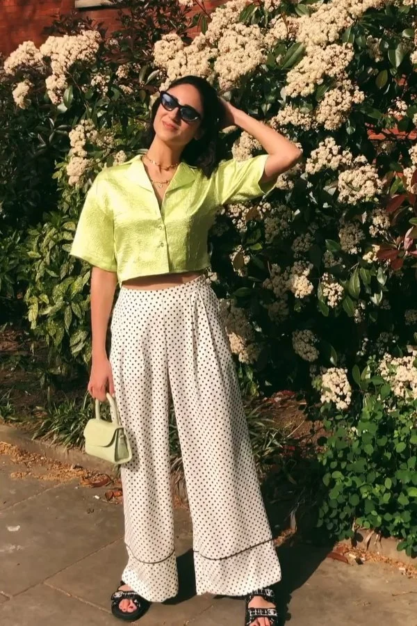 @bettinalooney in by FAR Mini Sage Green Croco Embossed Leather Bag