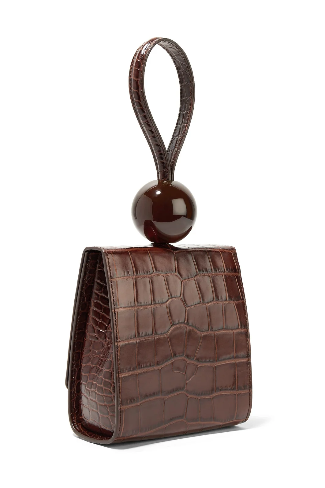 by FAR Ball Bag Nutella Croco Embossed Leather