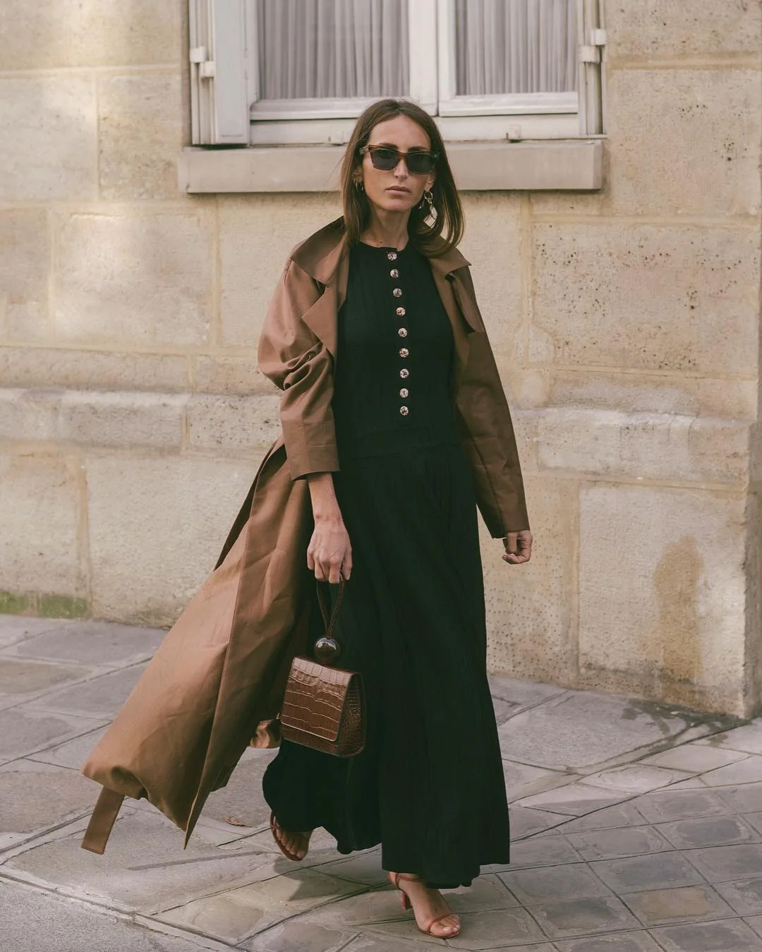 @louloudesaison in by FAR Ball Bag Nutella Croco Embossed Leather
