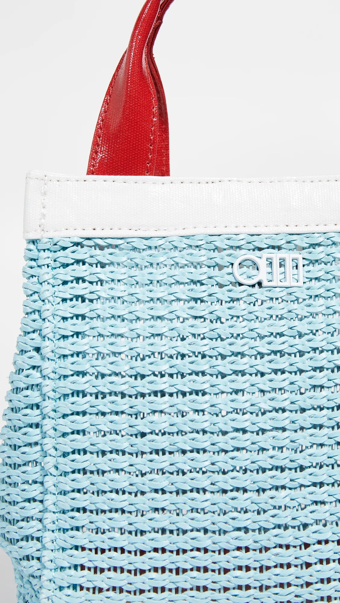 Solid & Striped The Louisa Faux Leather Woven Mini Tote Bag - Sky