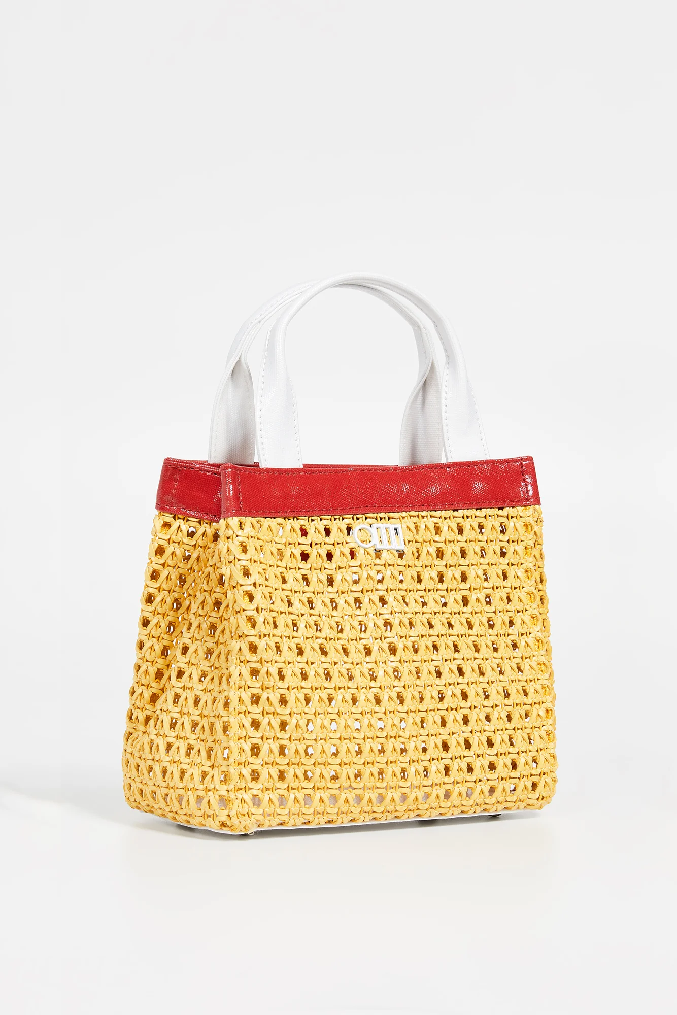Solid & Striped The Louisa Faux Leather Woven Mini Tote Bag - Yellow