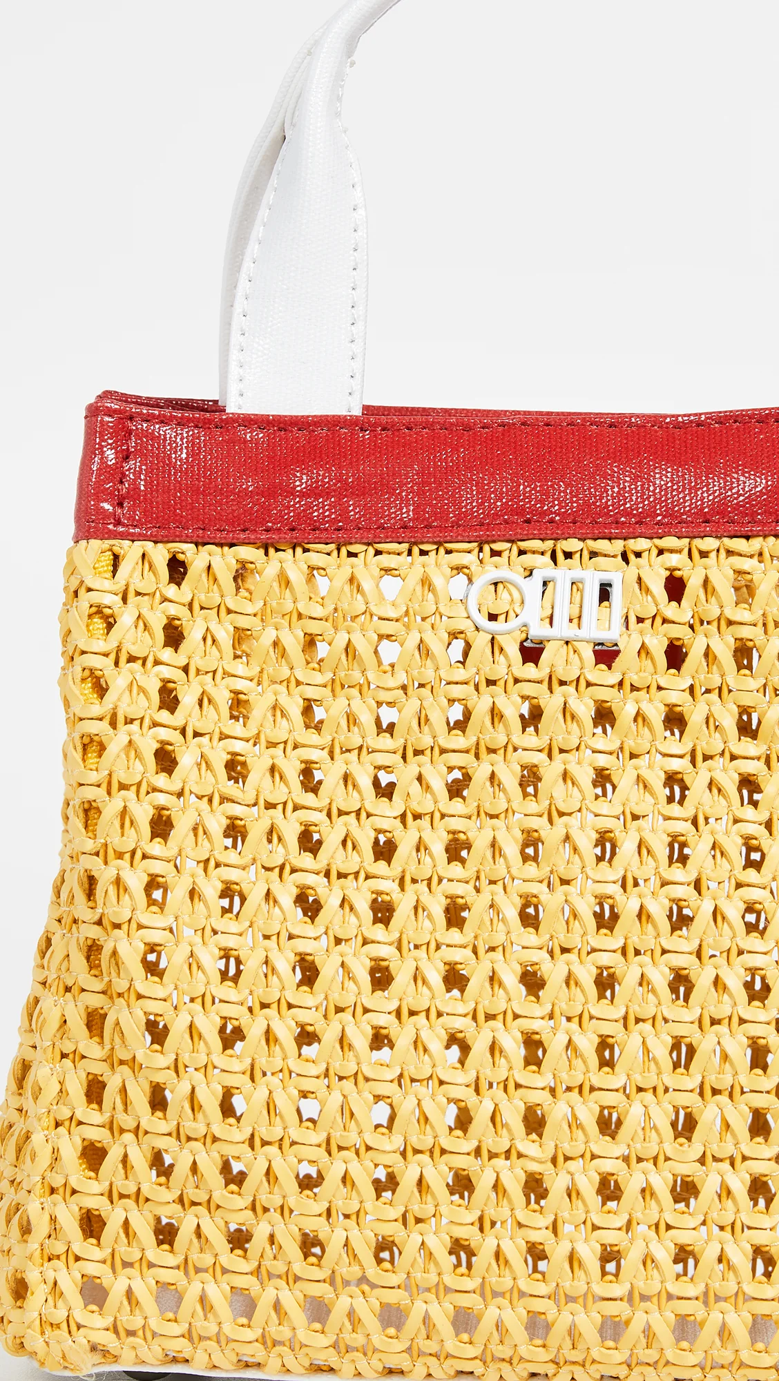 Solid & Striped The Louisa Faux Leather Woven Mini Tote Bag - Yellow