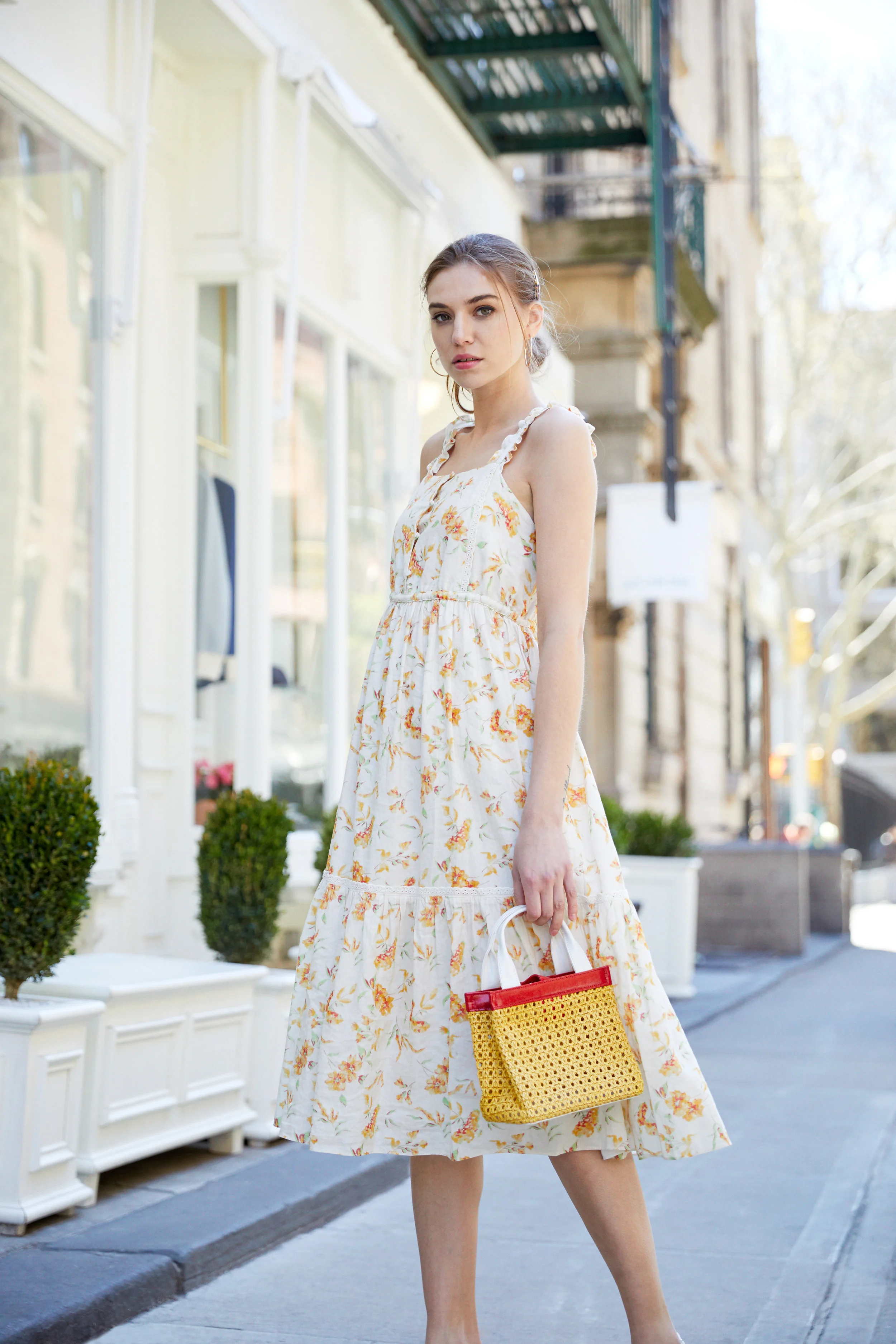 Solid & Striped The Louisa Faux Leather Woven Mini Tote Bag - Yellow
