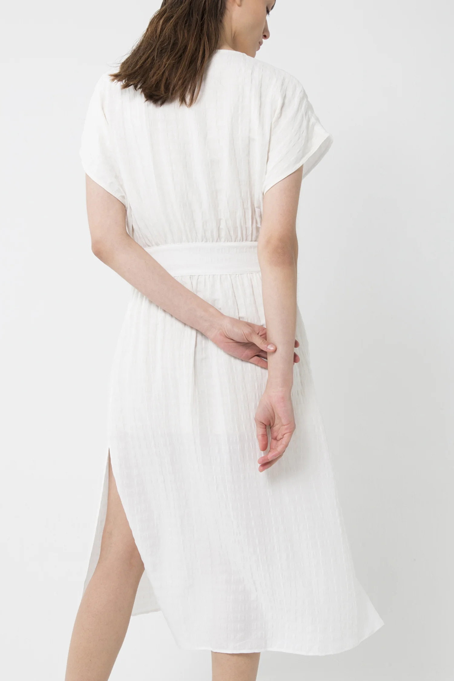 Third Form Day Break Tie Front Stripe Midi Dress