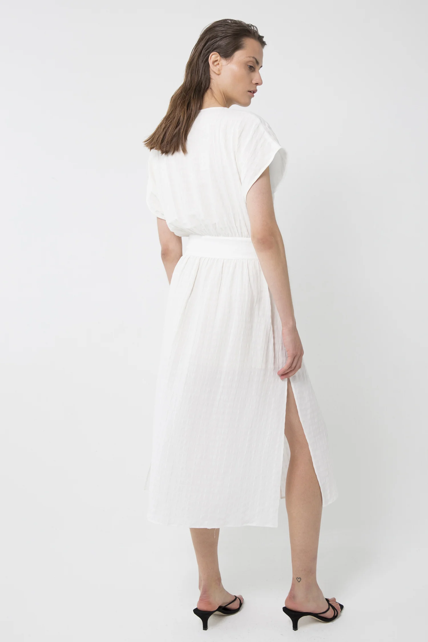 Third Form Day Break Tie Front Stripe Midi Dress