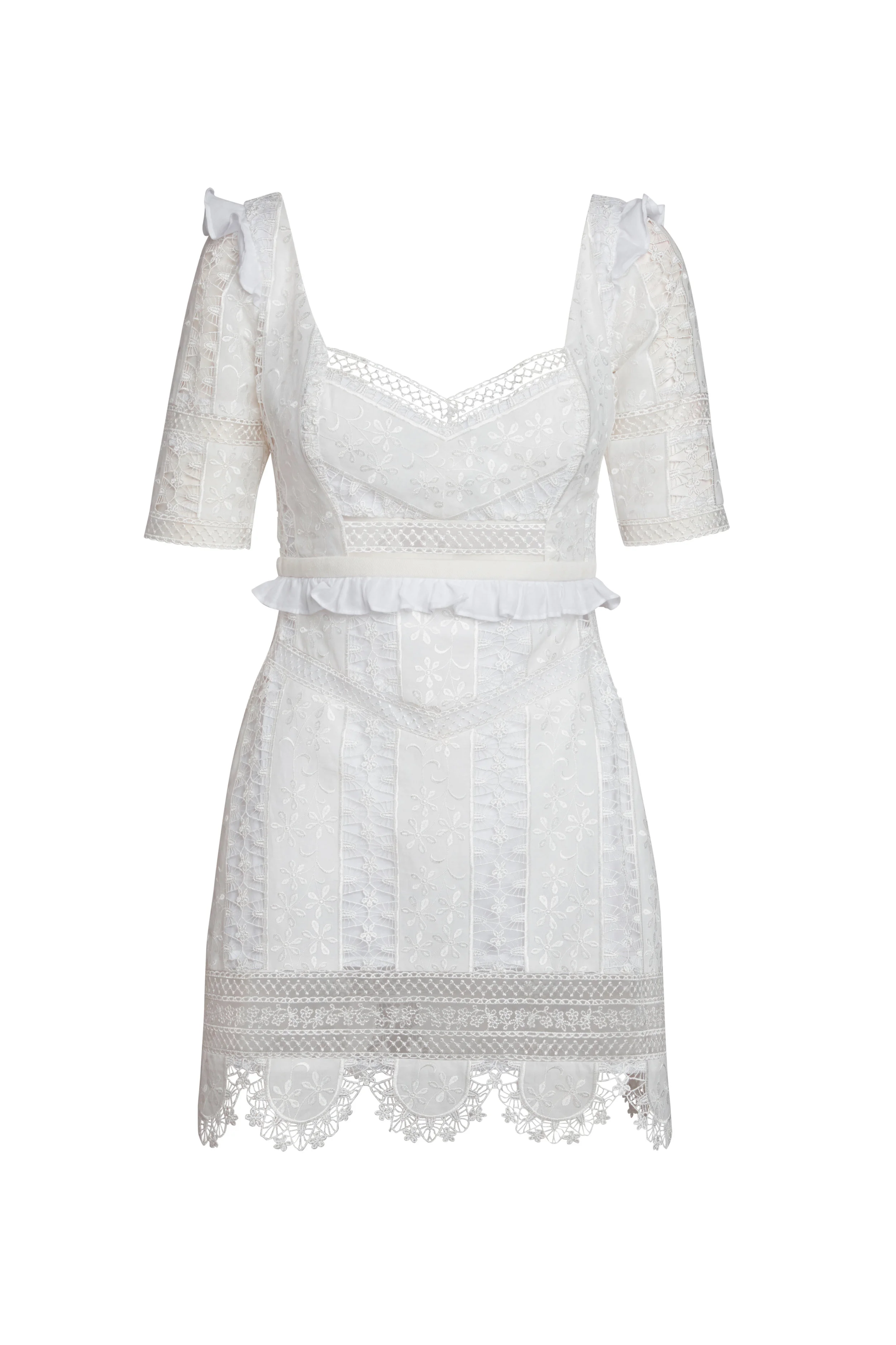 For Love & Lemons Amandine Lace Mini Dress