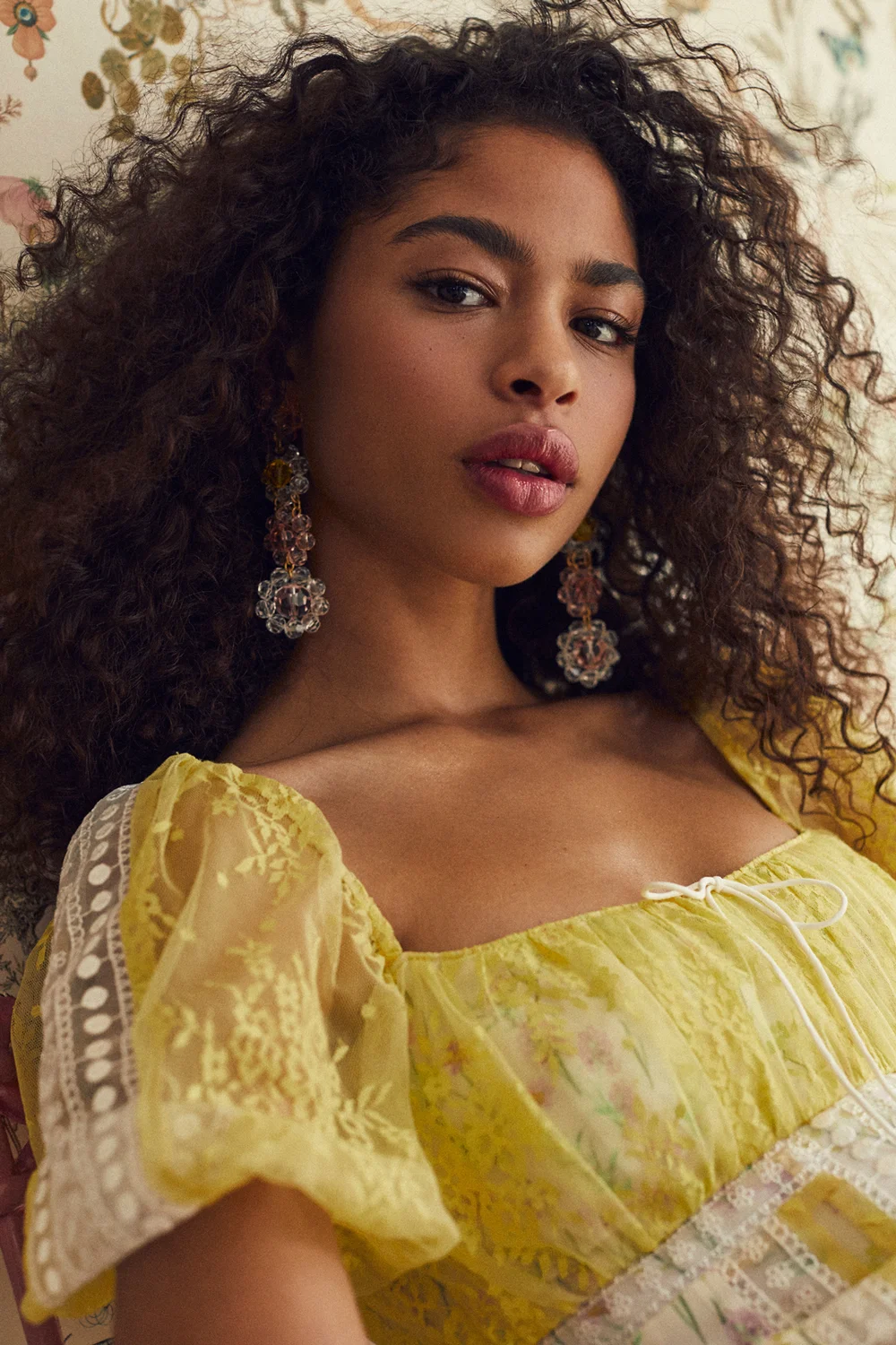 For Love & Lemons Limoncella Lace Floral Mini Dress