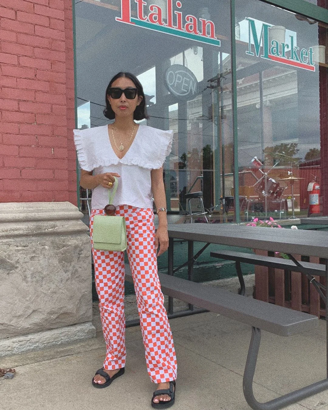 @sisiliapiring in by FAR Ball Bag Sage Green Croco Embossed Leather