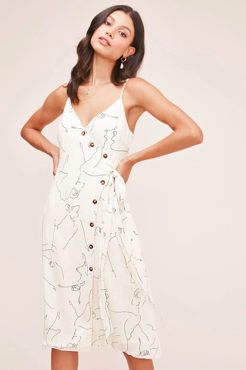 ASTR the Label Lois Wrap Midi Dress - Ballet Sketch