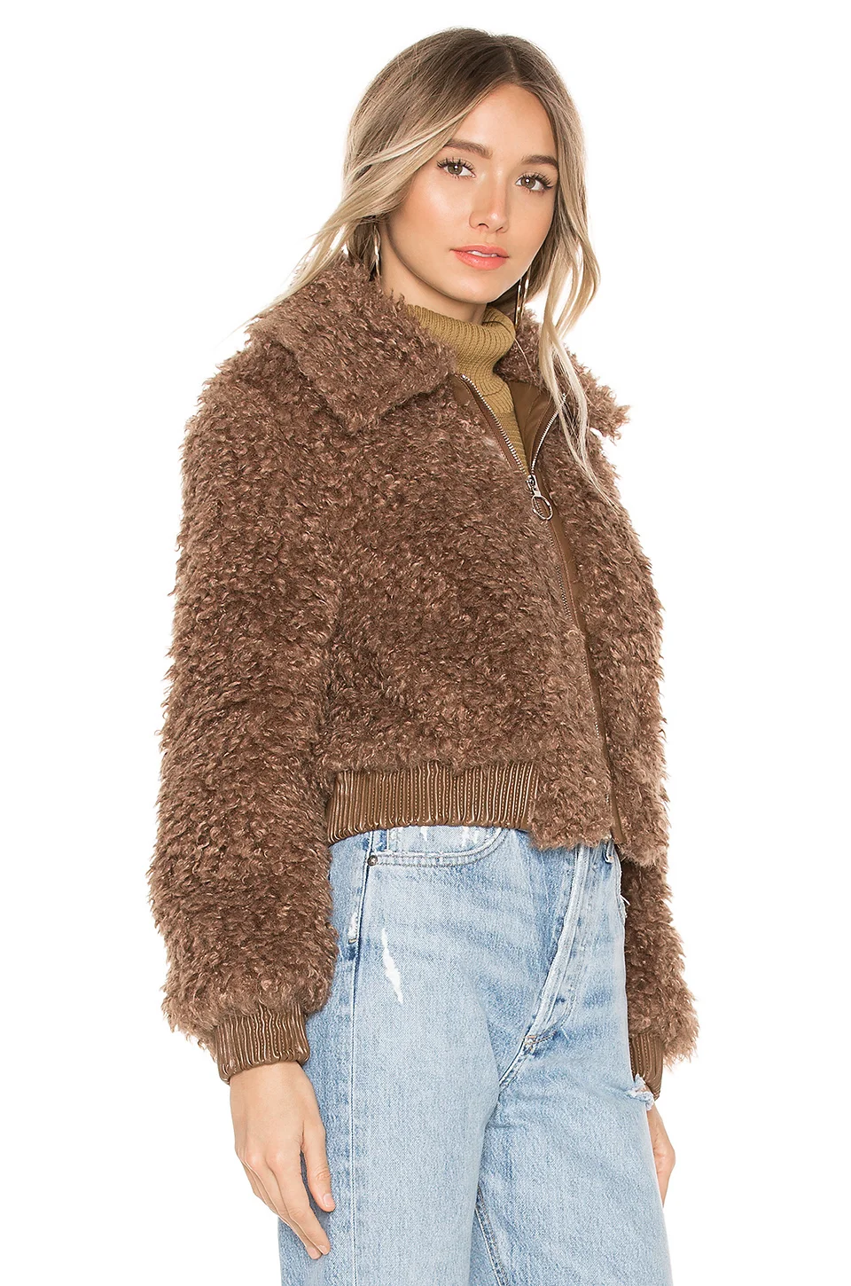 ASTR the Label Phoenix Teddy Bear Jacket - Mocha